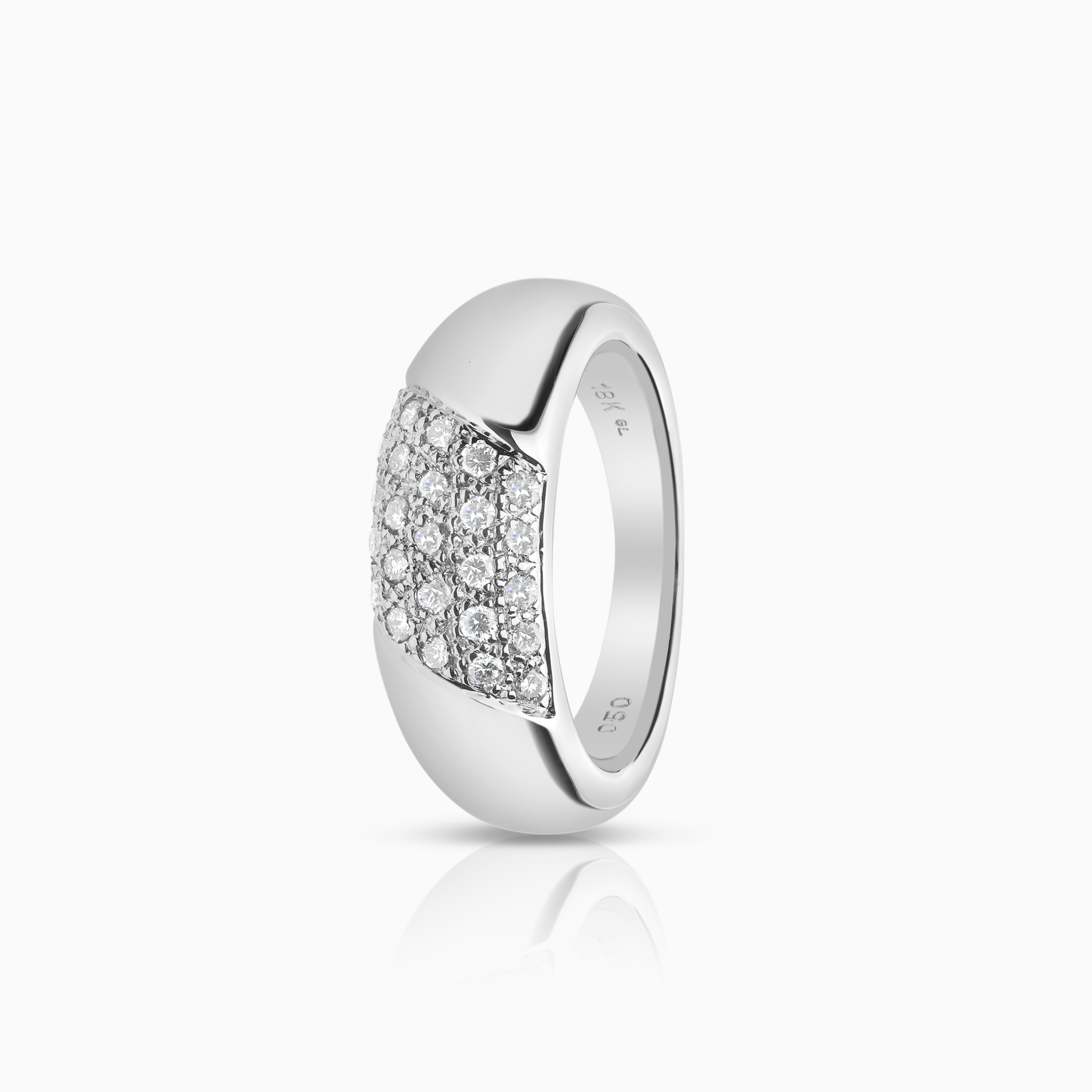 Diamantring 0,50ct 18K hvitt gull