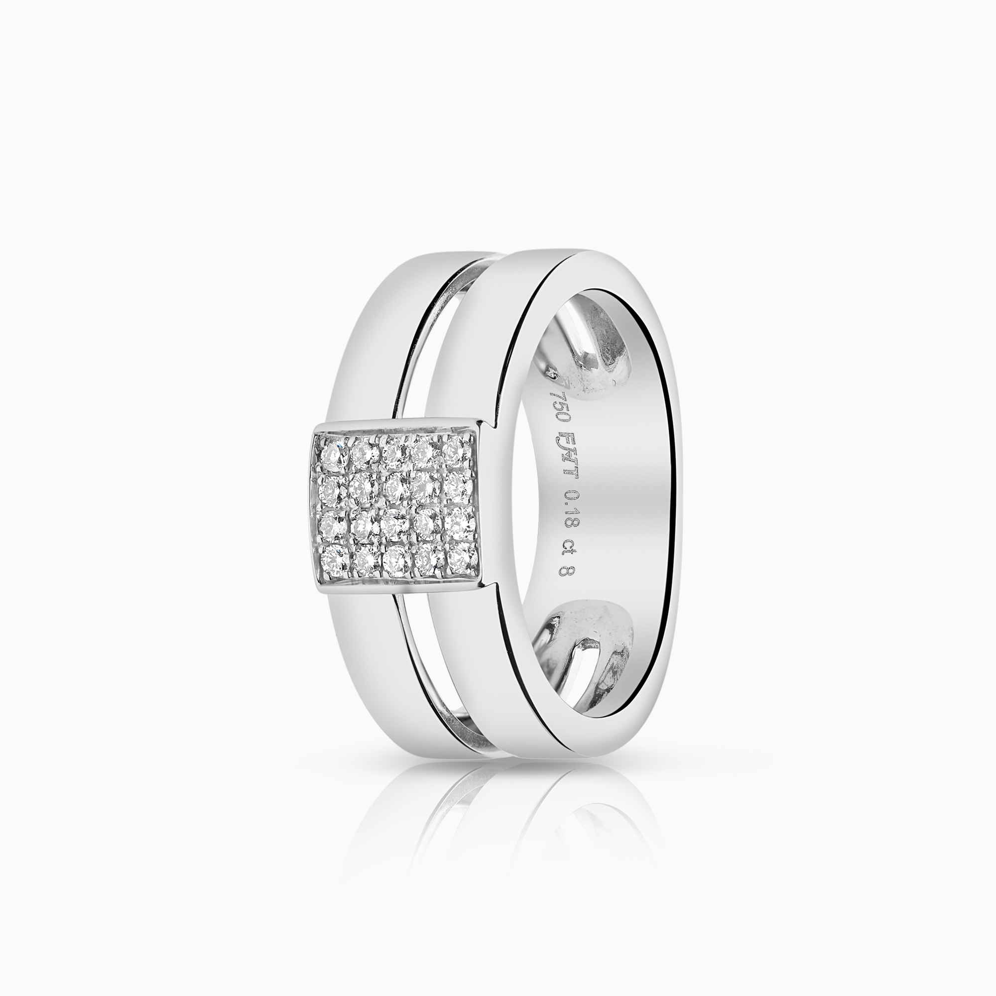 Diamantring 0,18ct 18K hvitt gull