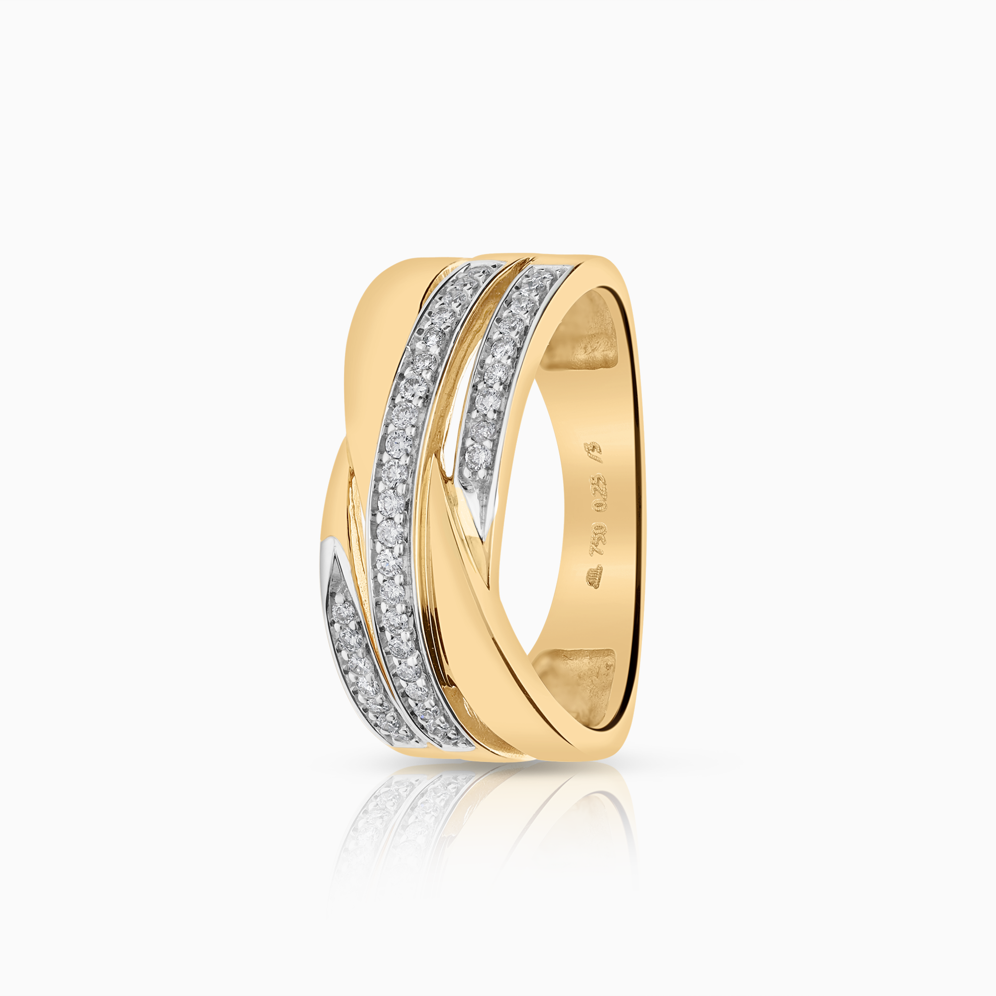 Diamantring 0,25ct 18K gull