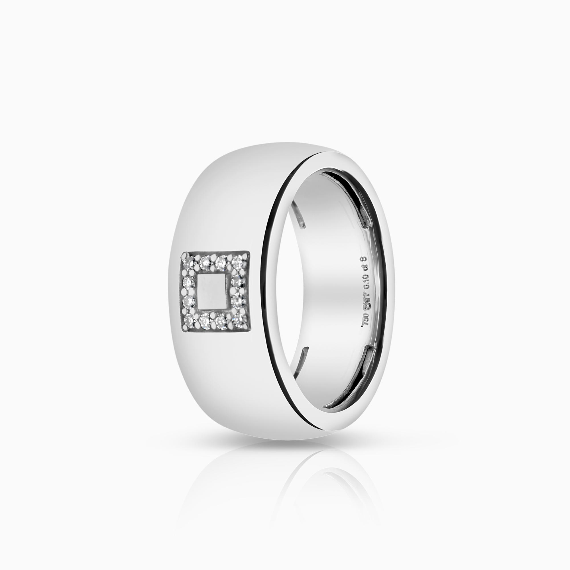 Diamantring 0,10ct 18K hvitt gull