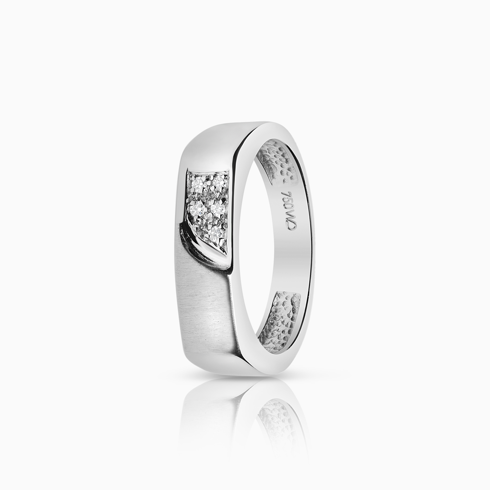 Diamantring 0,05ct 18K hvitt gull