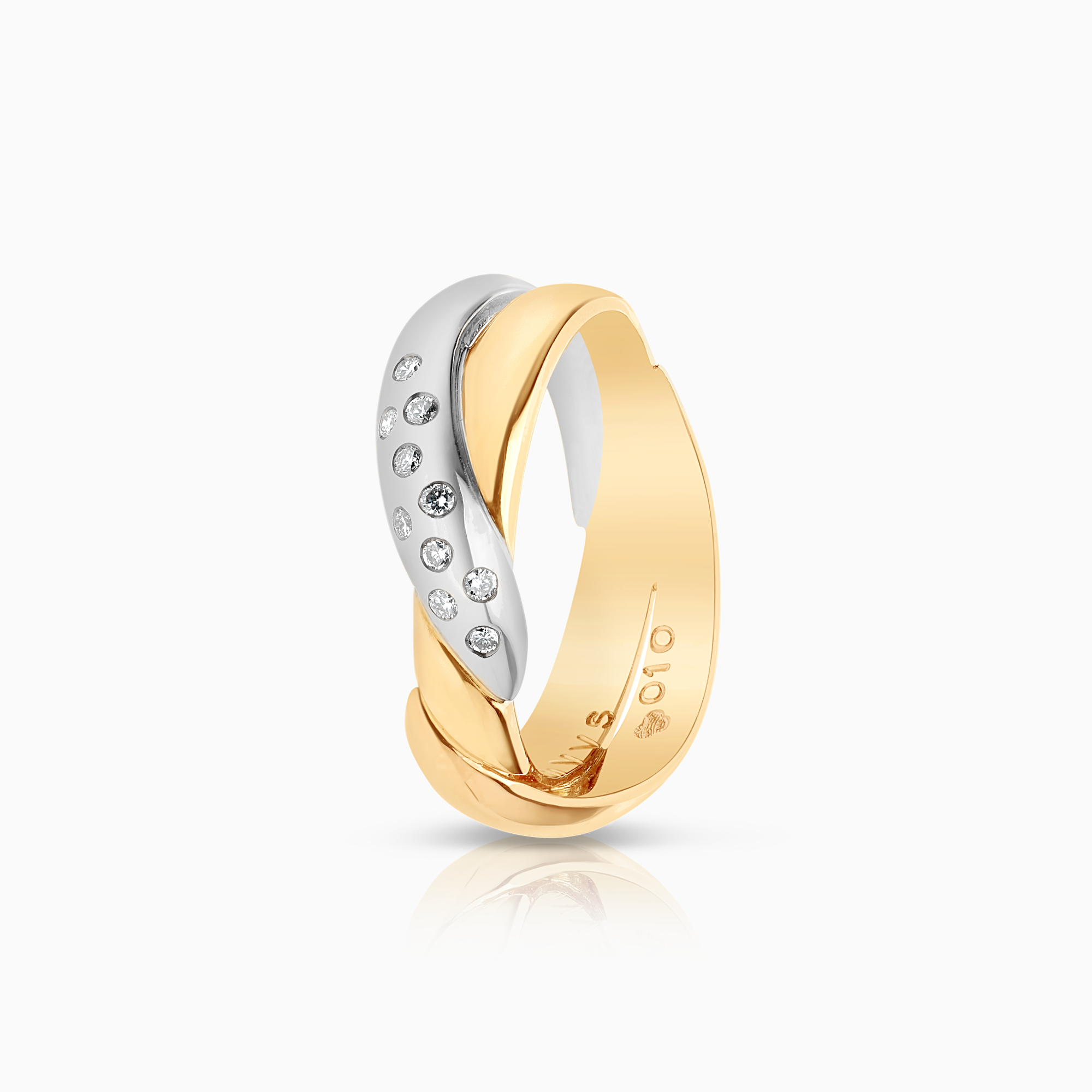 Diamantring 0,10ct 18K gull