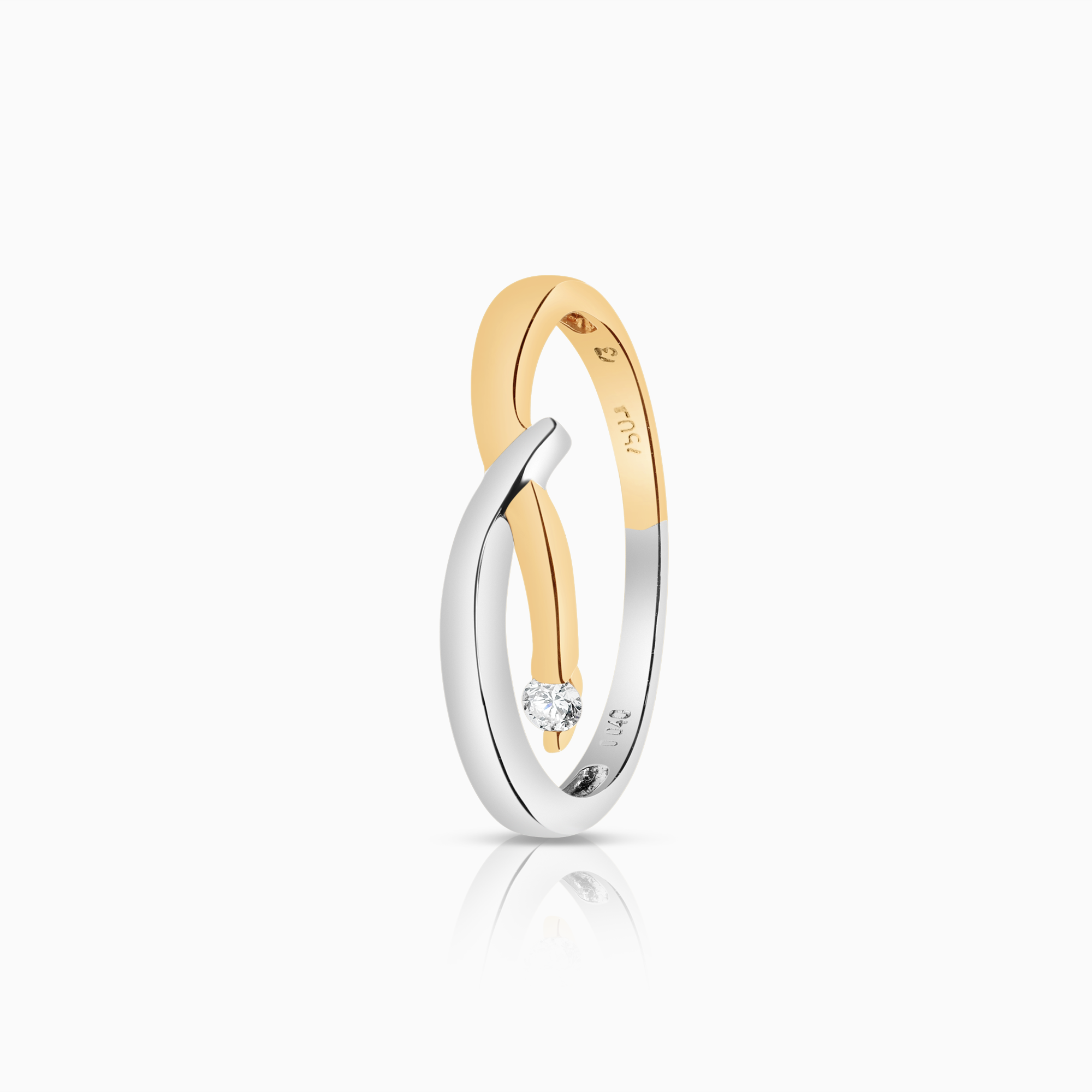 Diamantring 0,04ct 18K gull