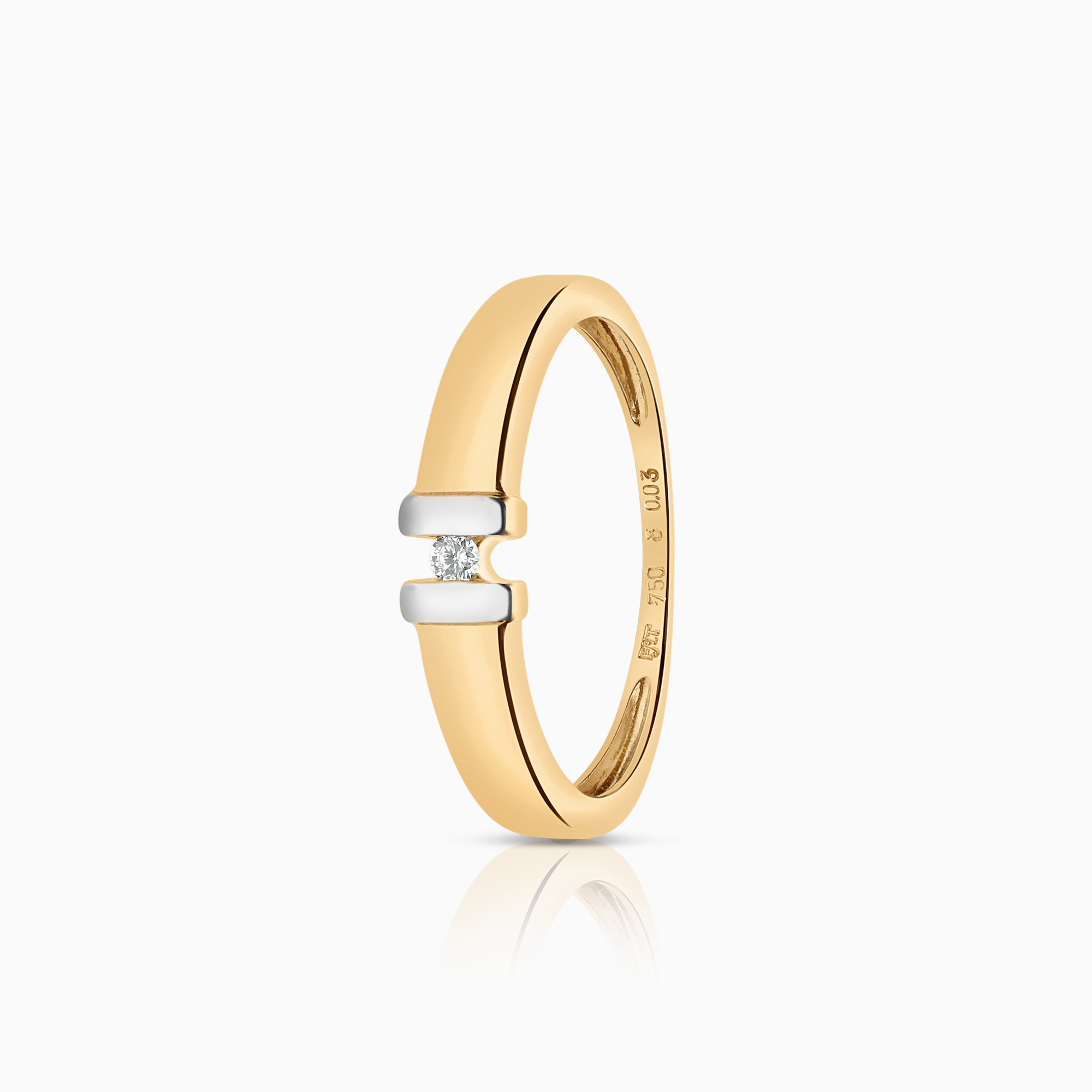 Diamantring 0,03ct 18K gull