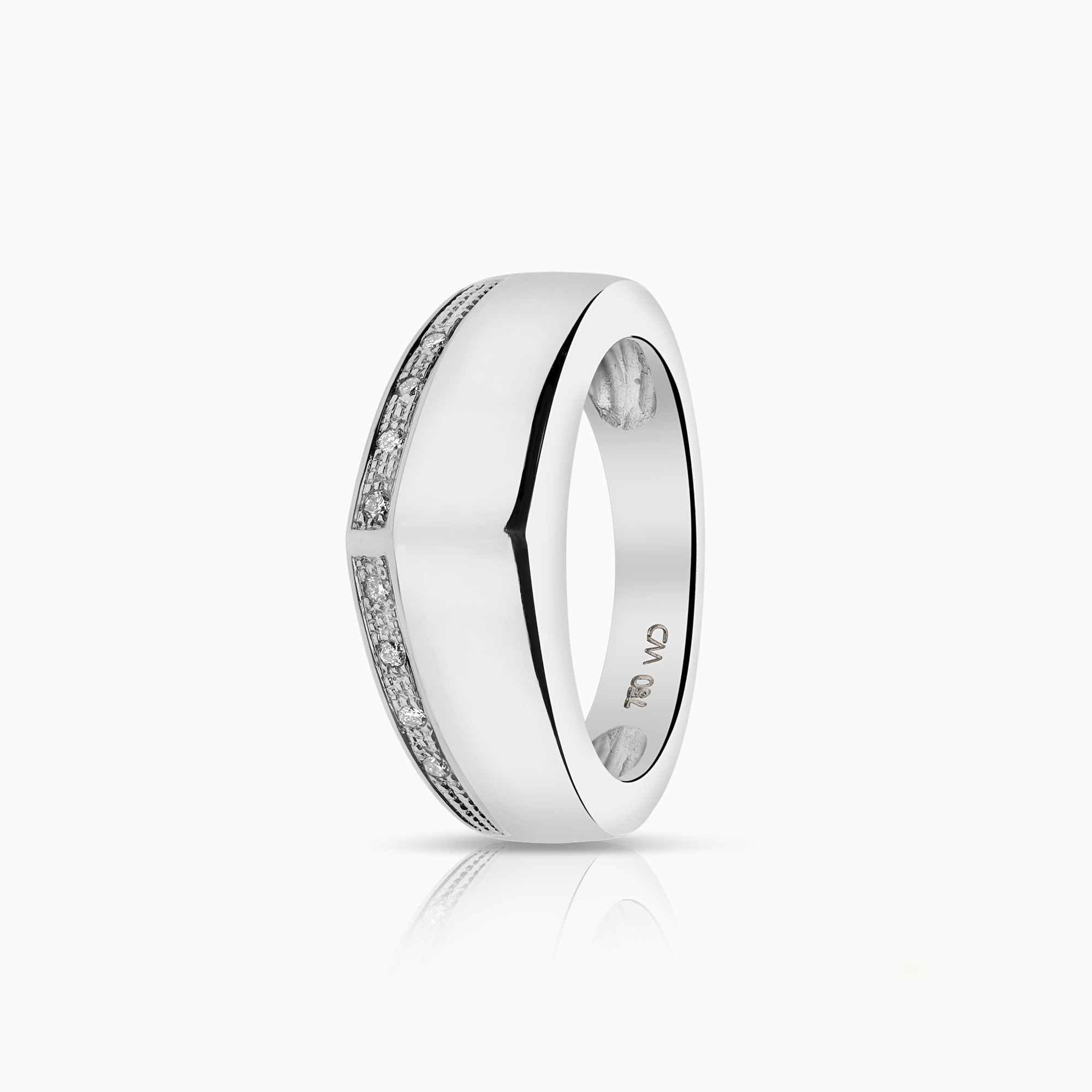 Diamantring 0,08 ct 18K hvitt gull