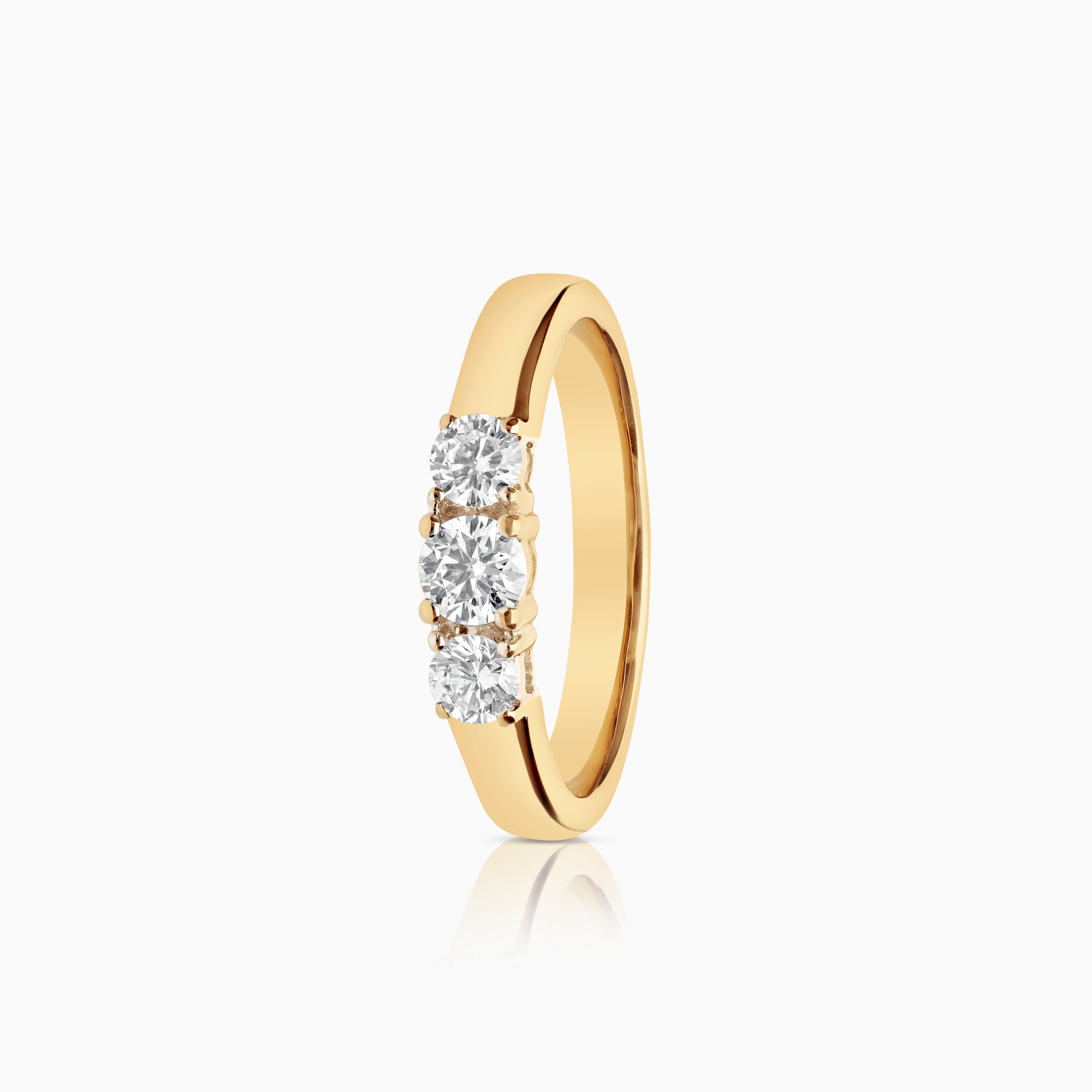 Trestensring 0,50ct 18K guld