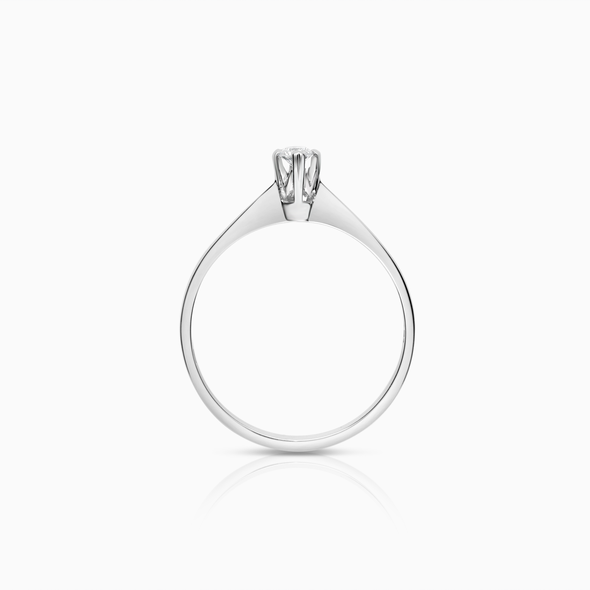 Solitaire-ring 0,10ct 18K hvitt gull