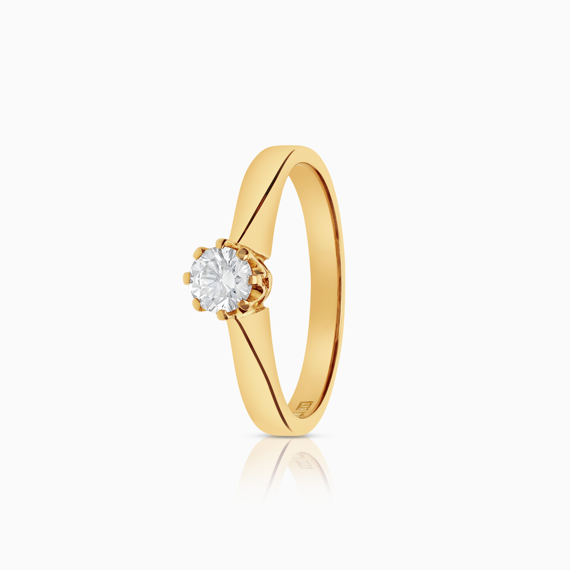 Solitaire-ring 0,24ct 18K gull