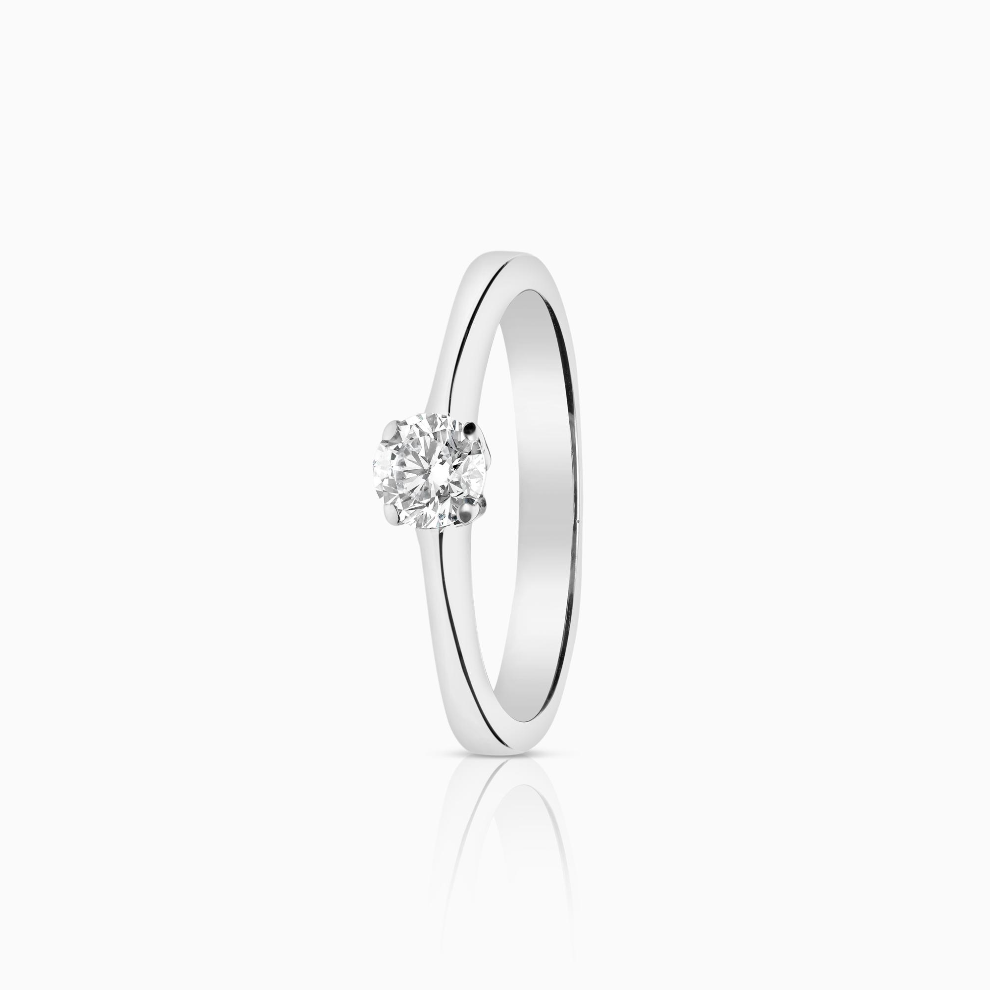 Solitaire-ring 0,27ct 18K hvitt gull