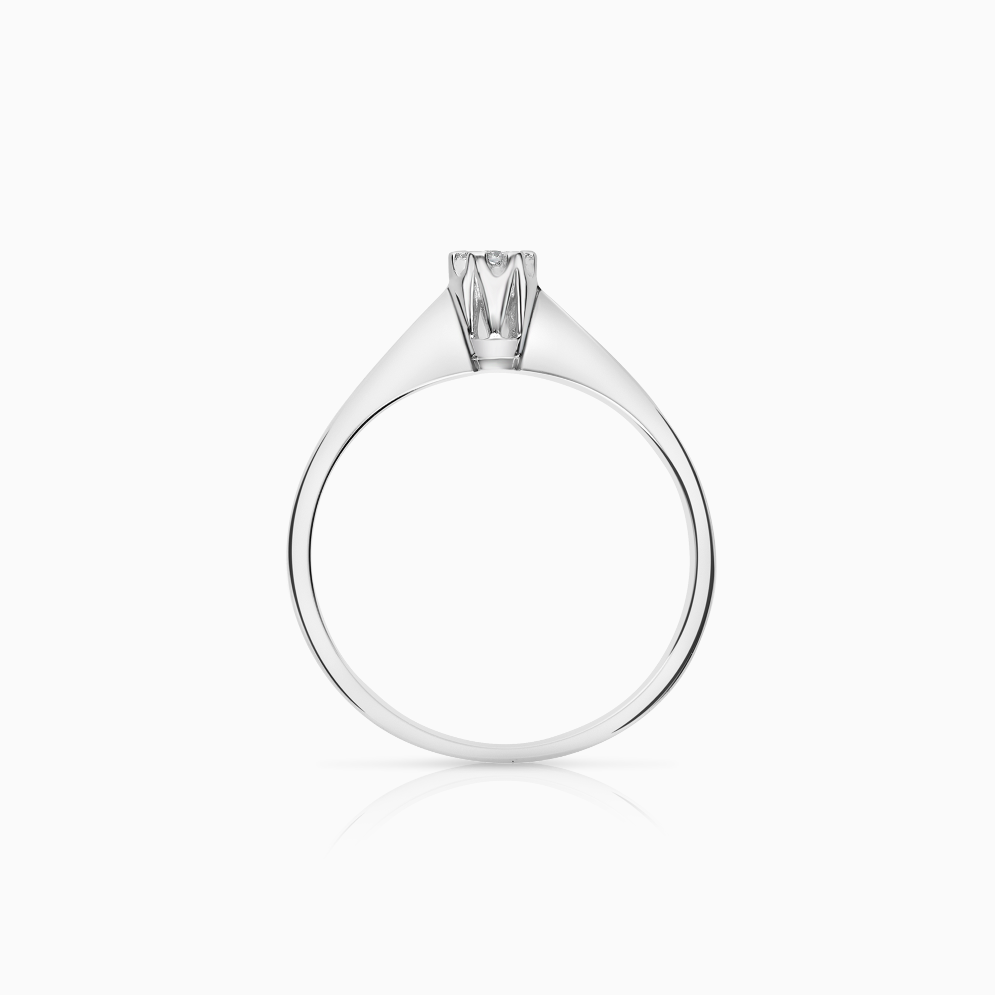 Solitaire ring 0.05ct 18K white gold