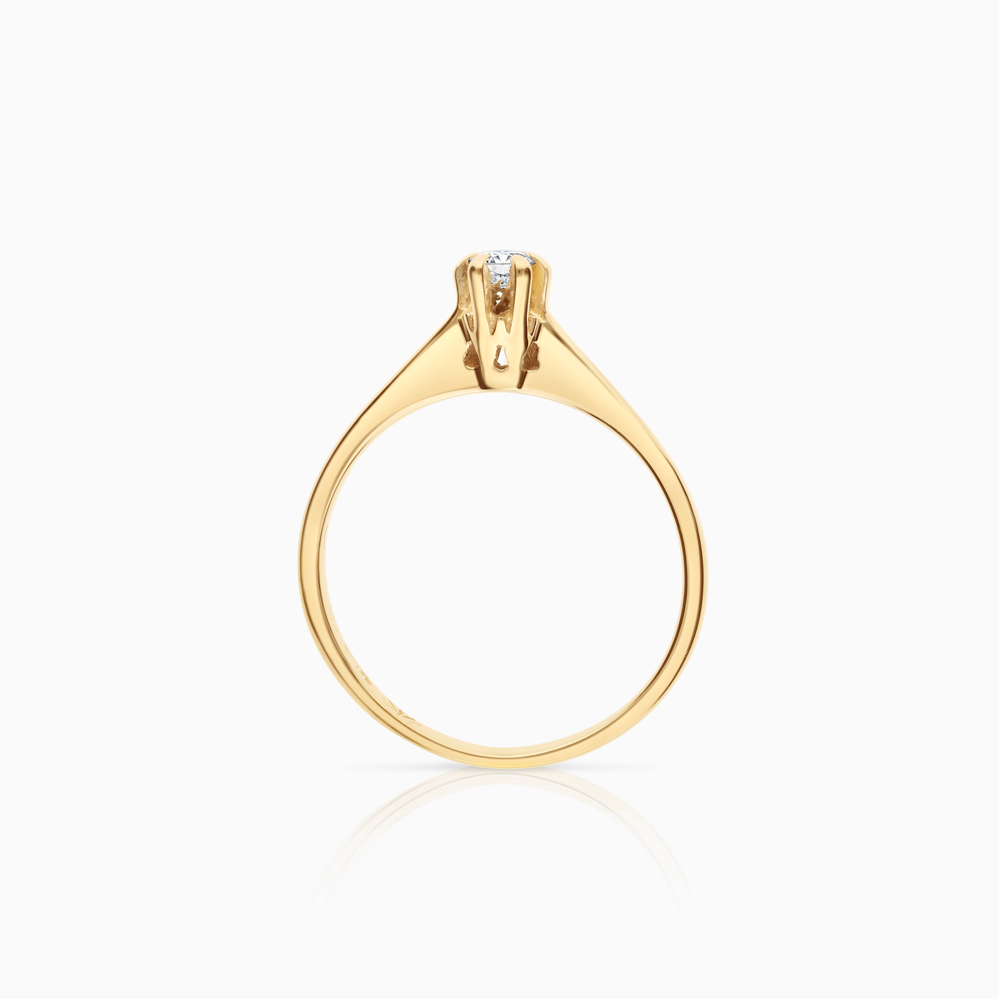 Solitaire ring 0,10 ct 18K gull