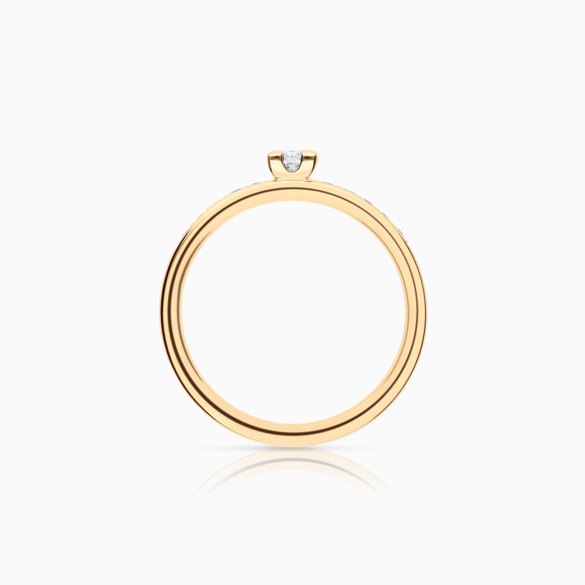 Sidostensring 0,20ct 18K guld