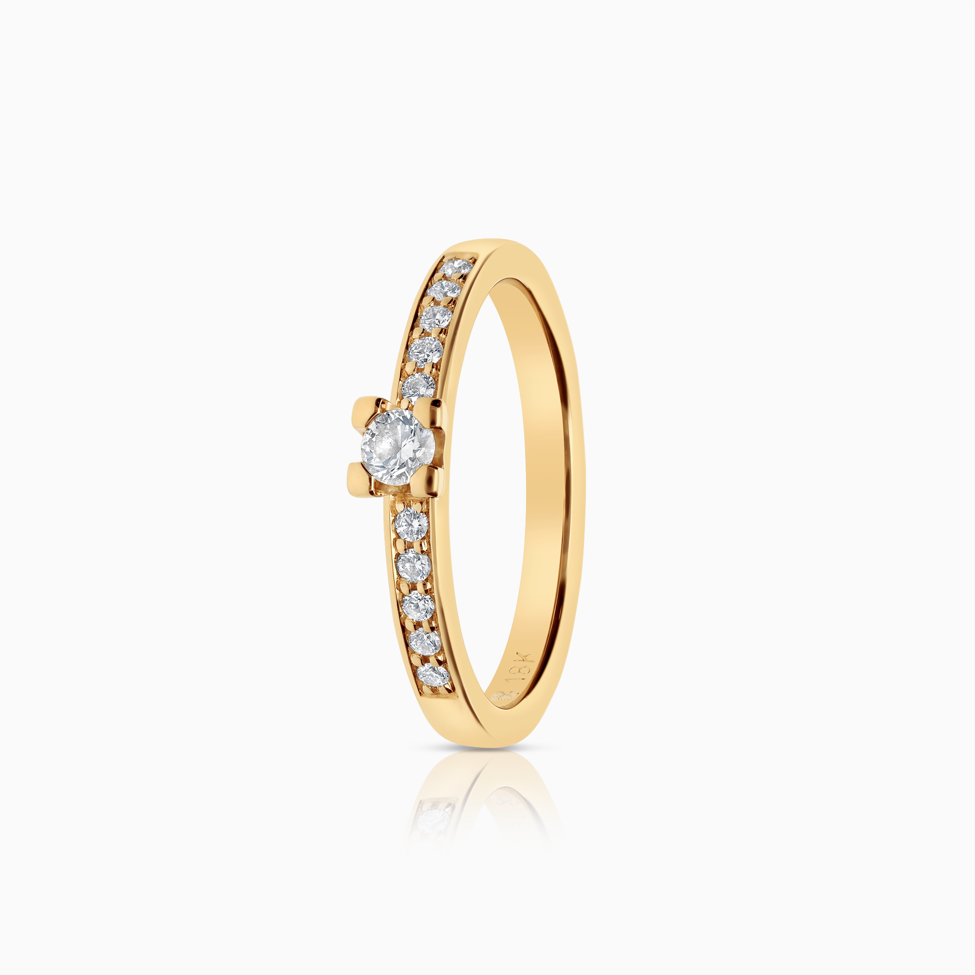 Sidostensring 0,20ct 18K guld