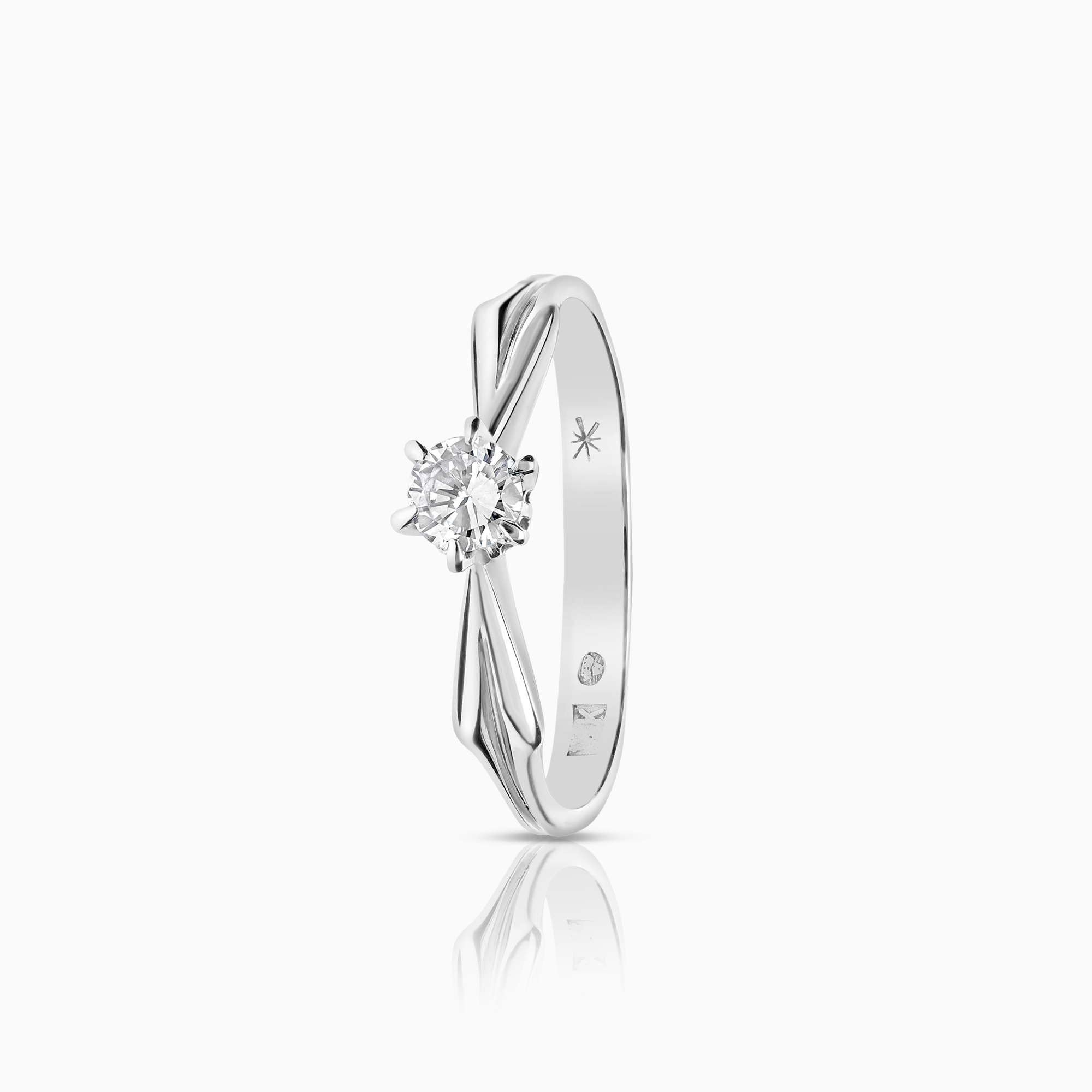 Solitaire ring 0.15ct 18K white gold