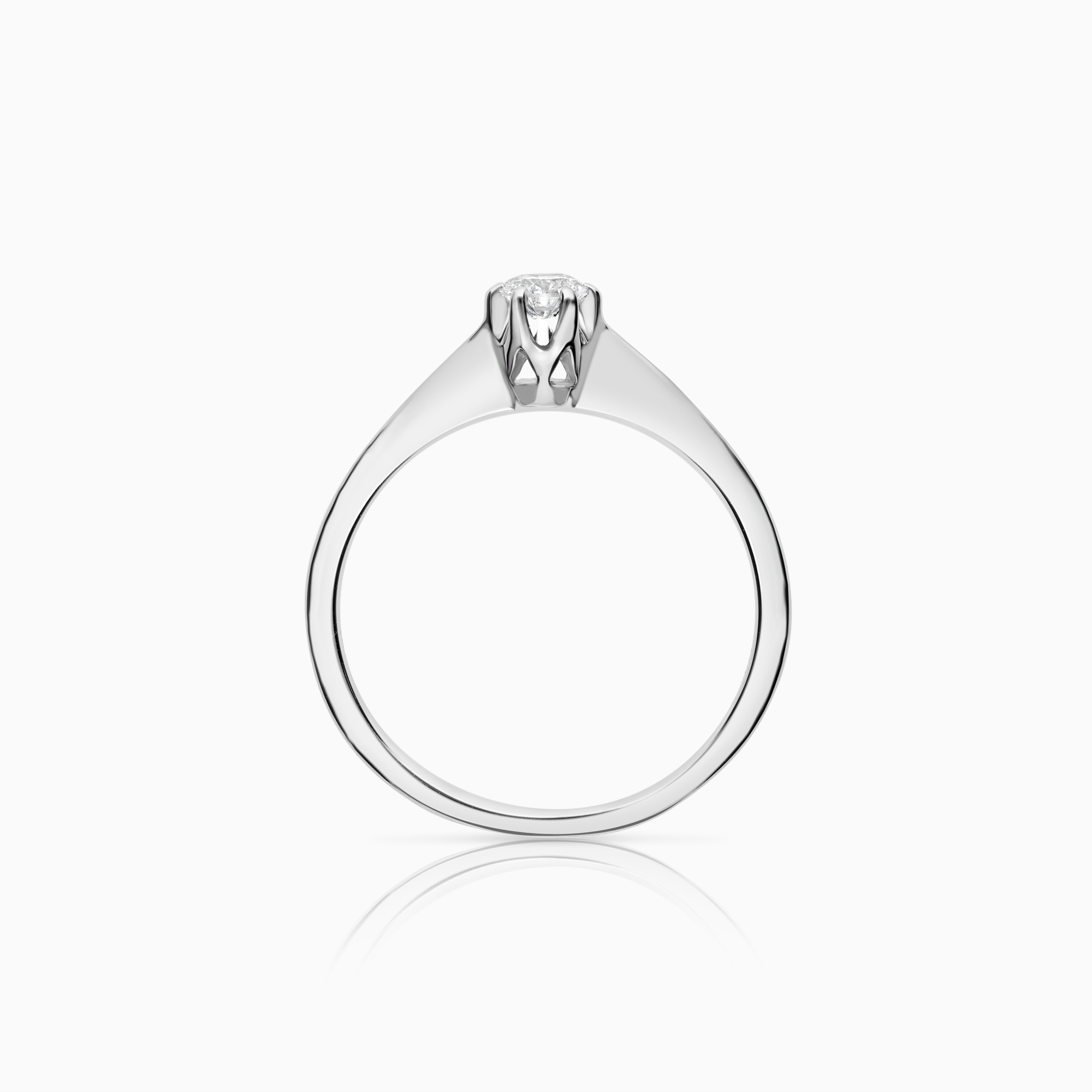 Solitaire-ring 0,19 ct 18K hvitt gull