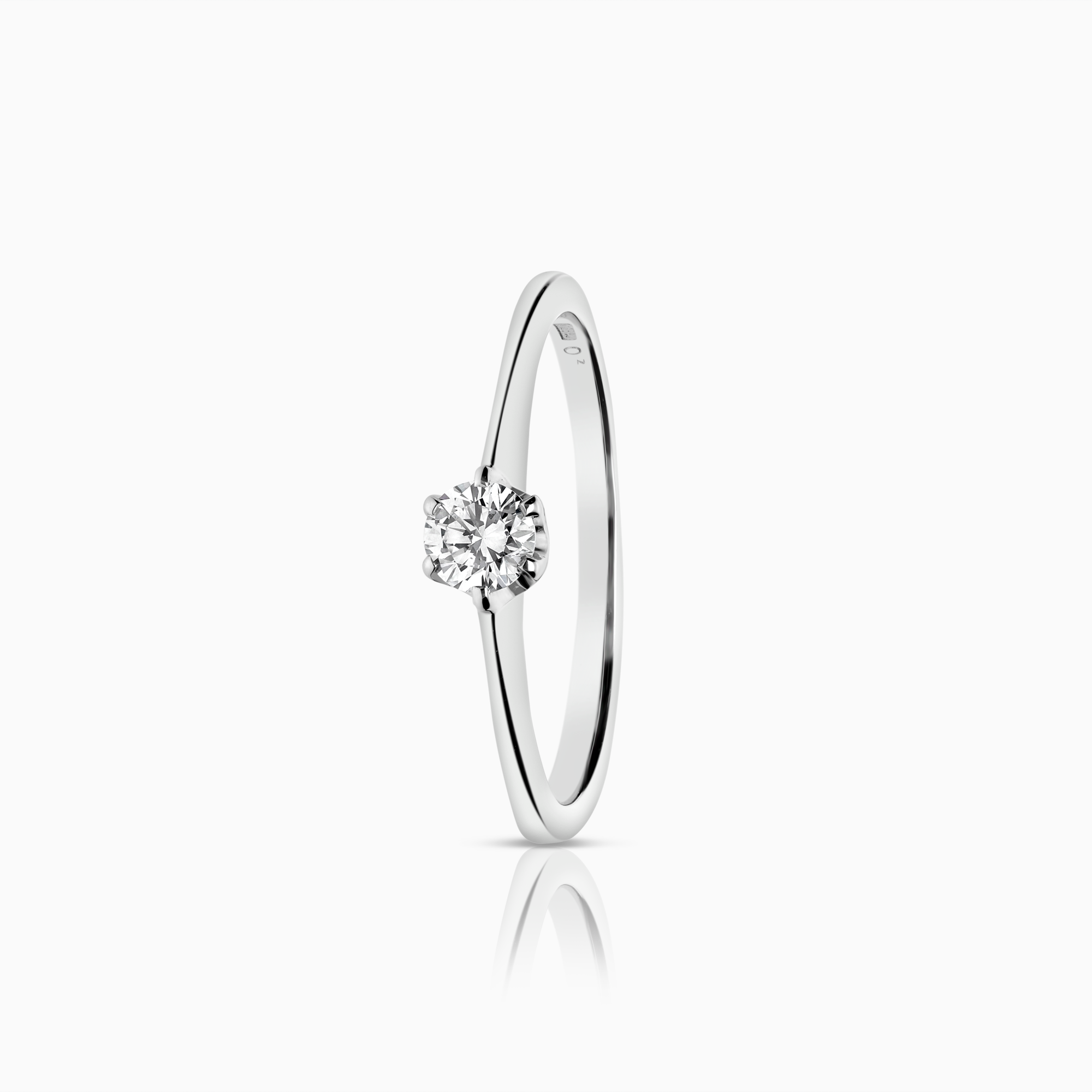 Solitaire-ring 0,19 ct 18K hvitt gull