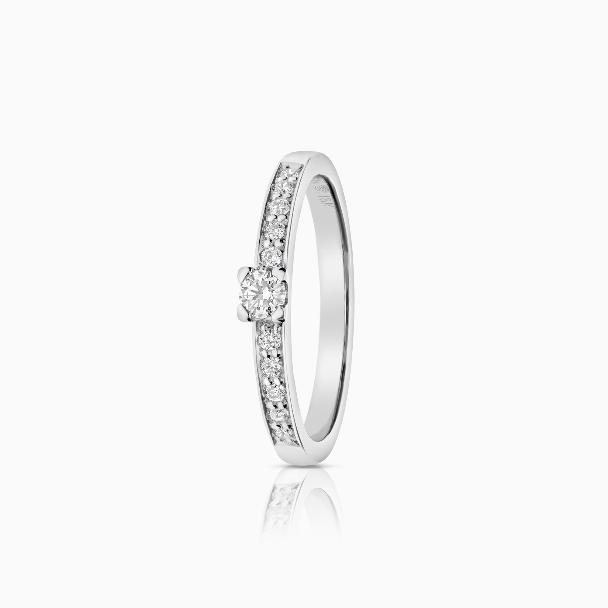 Sidostensring 0,27ct 18K vitguld