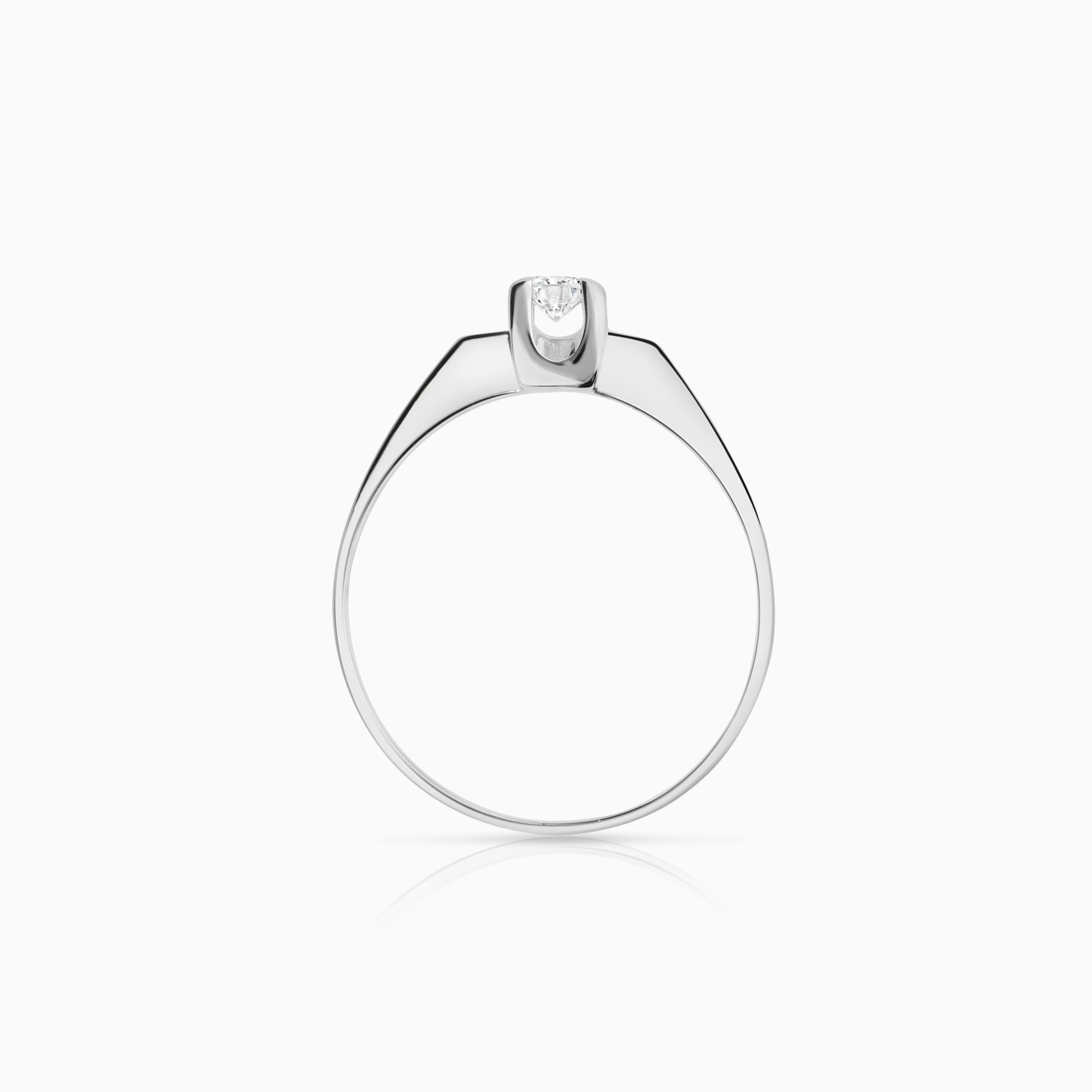 Solitaire-ring 0,13ct 18K hvitt gull