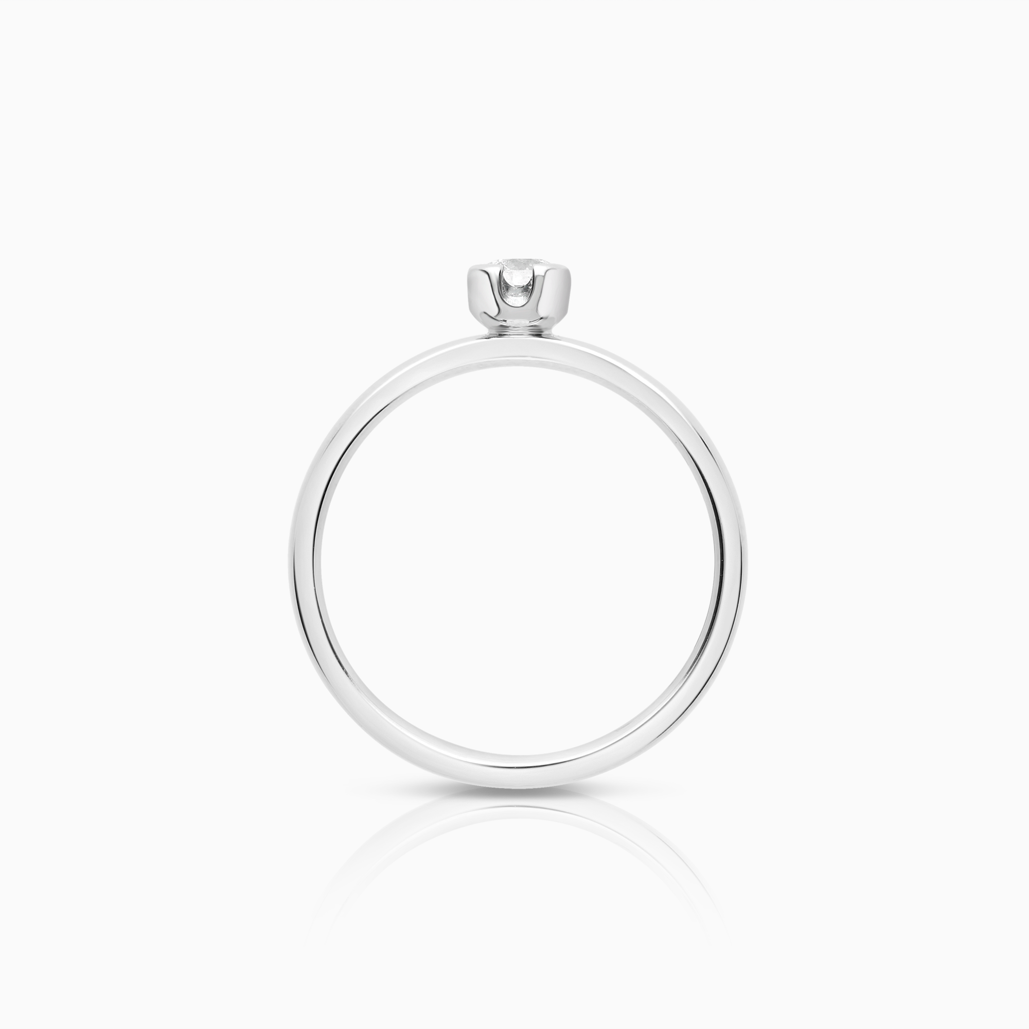 Solitaire ring 0,15ct 18K hvitt gull