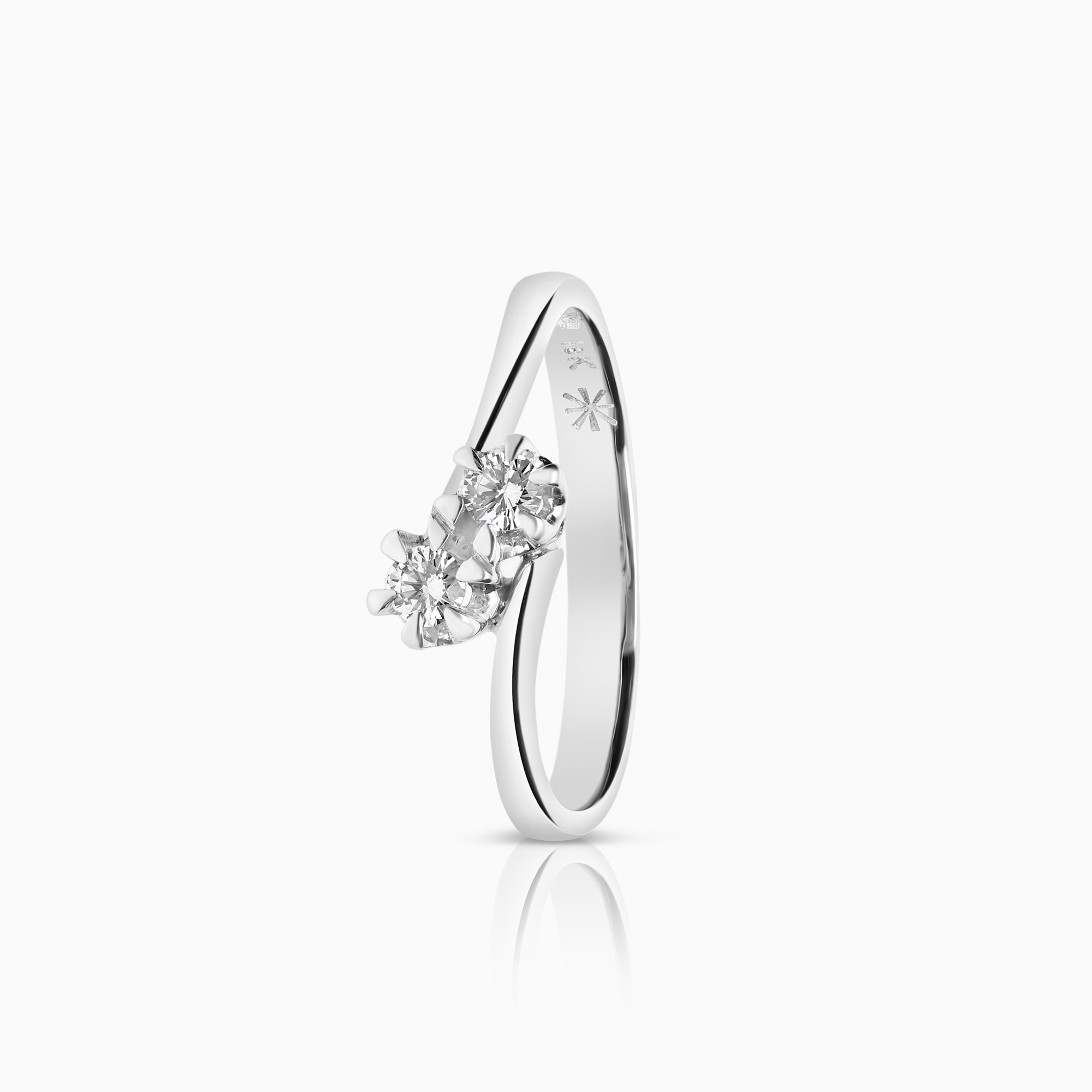 Diamantring 0,08ct 18K vitguld
