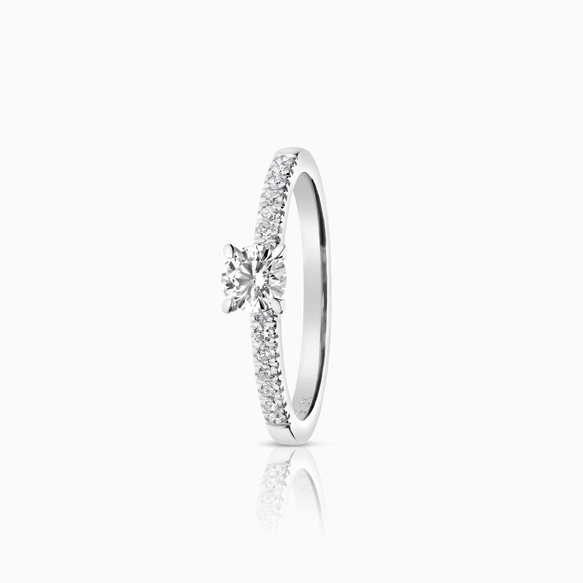 Sidostensring 0,49ct 18K vitguld