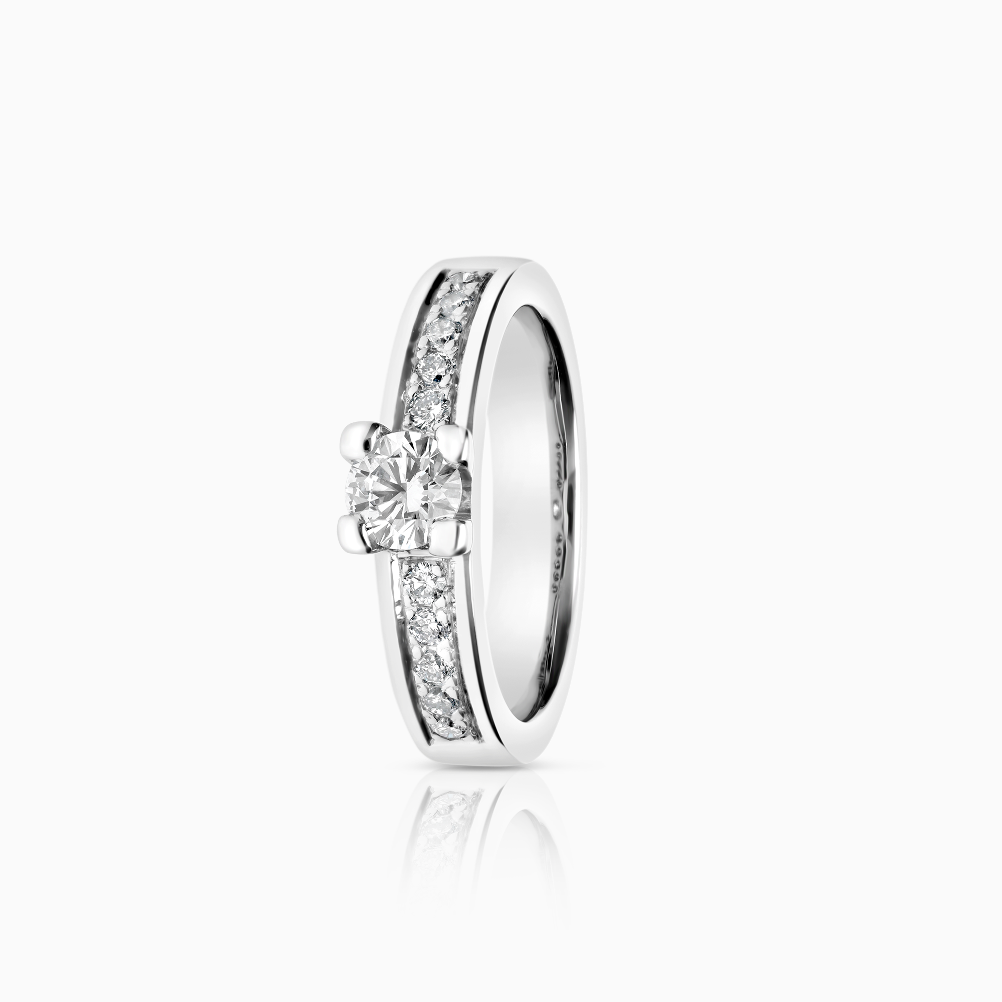 Sidostensring 0,60ct 18K vitguld