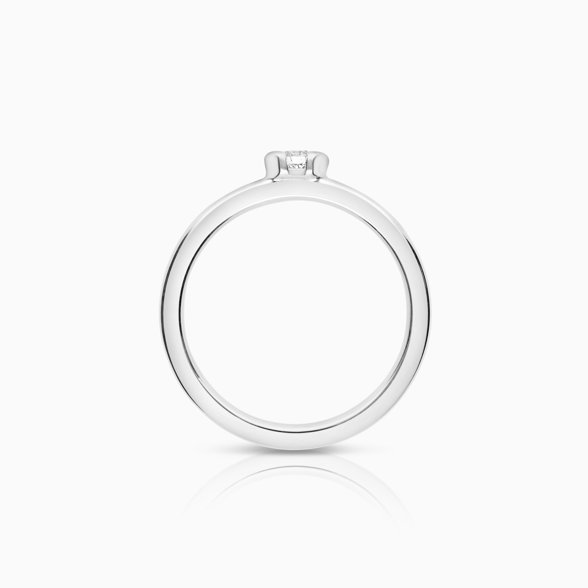 Solitaire-ring 0,10ct 18K hvitt gull