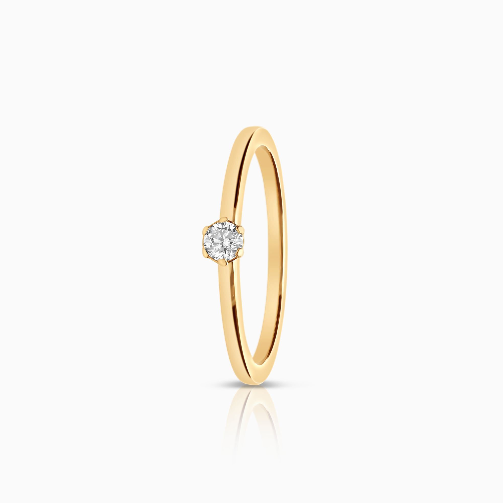 Solitaire ring 0.10ct 18K gold