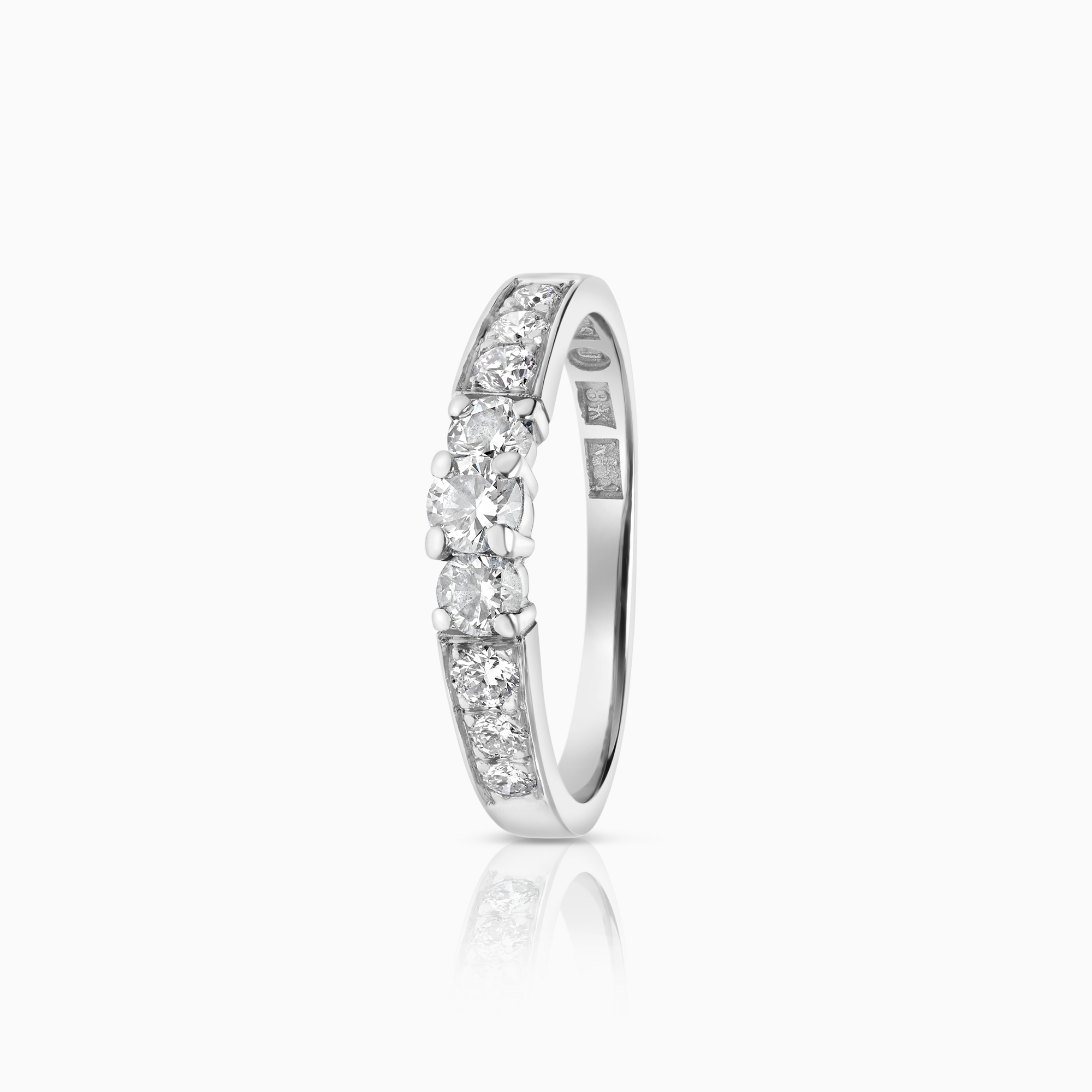 Sidostensring 0,57ct 18K vitguld