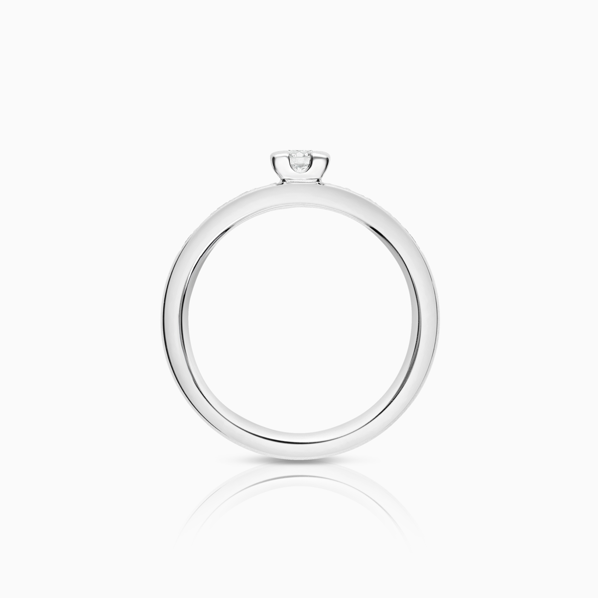 Sidostensring 0,19ct 14K vitguld