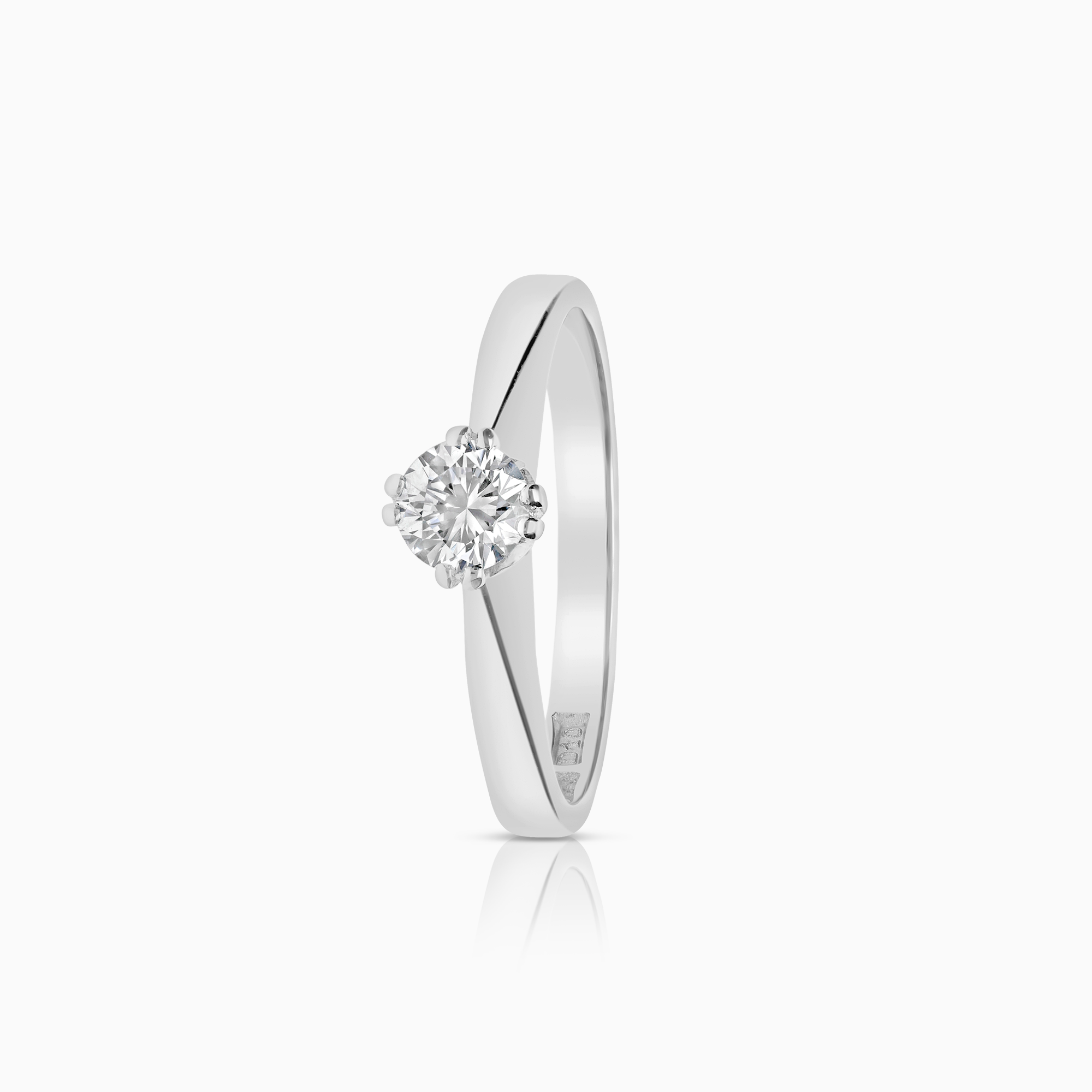Solitaire ring 0,38ct 18K hvitt gull