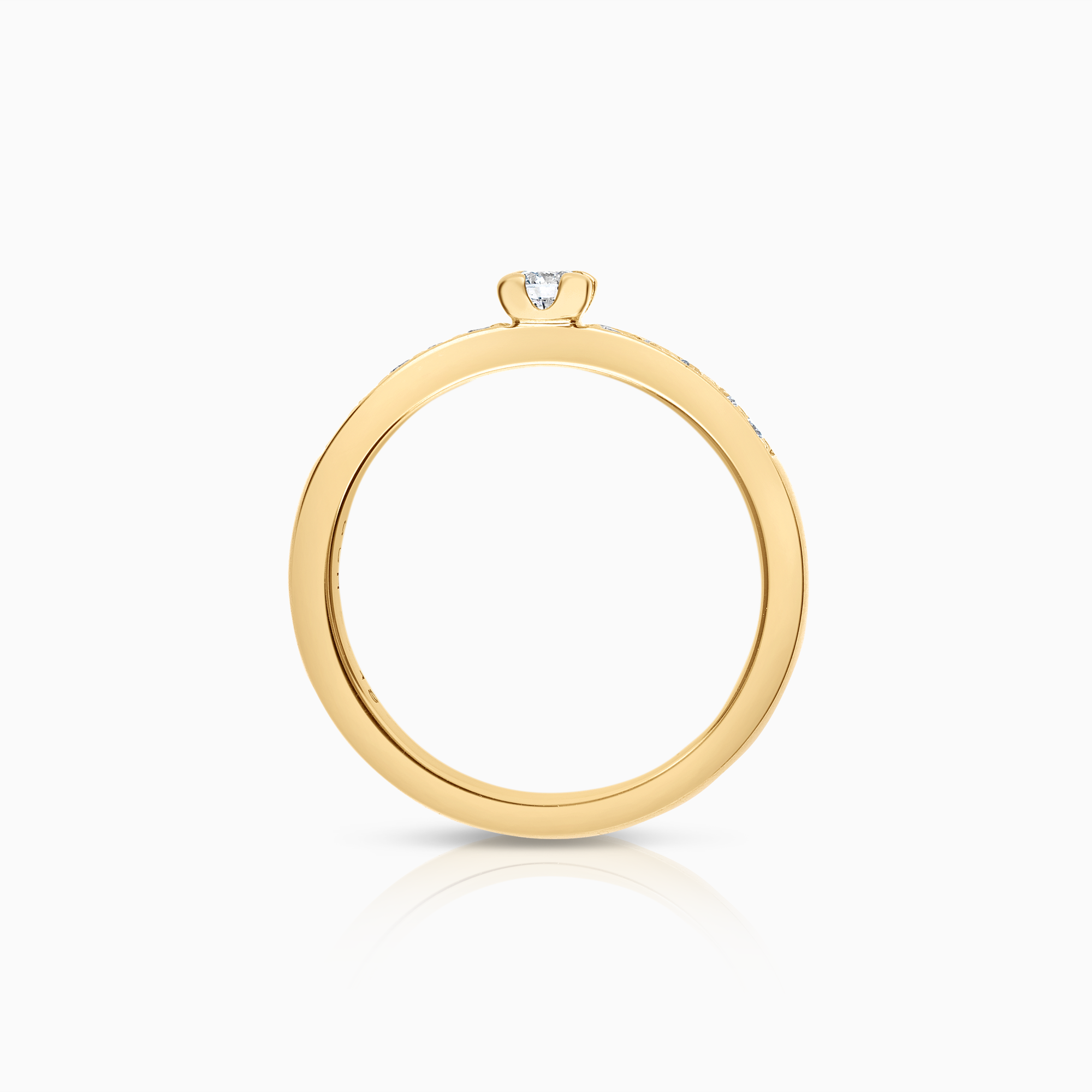 Sidostensring 0,20ct 18K guld
