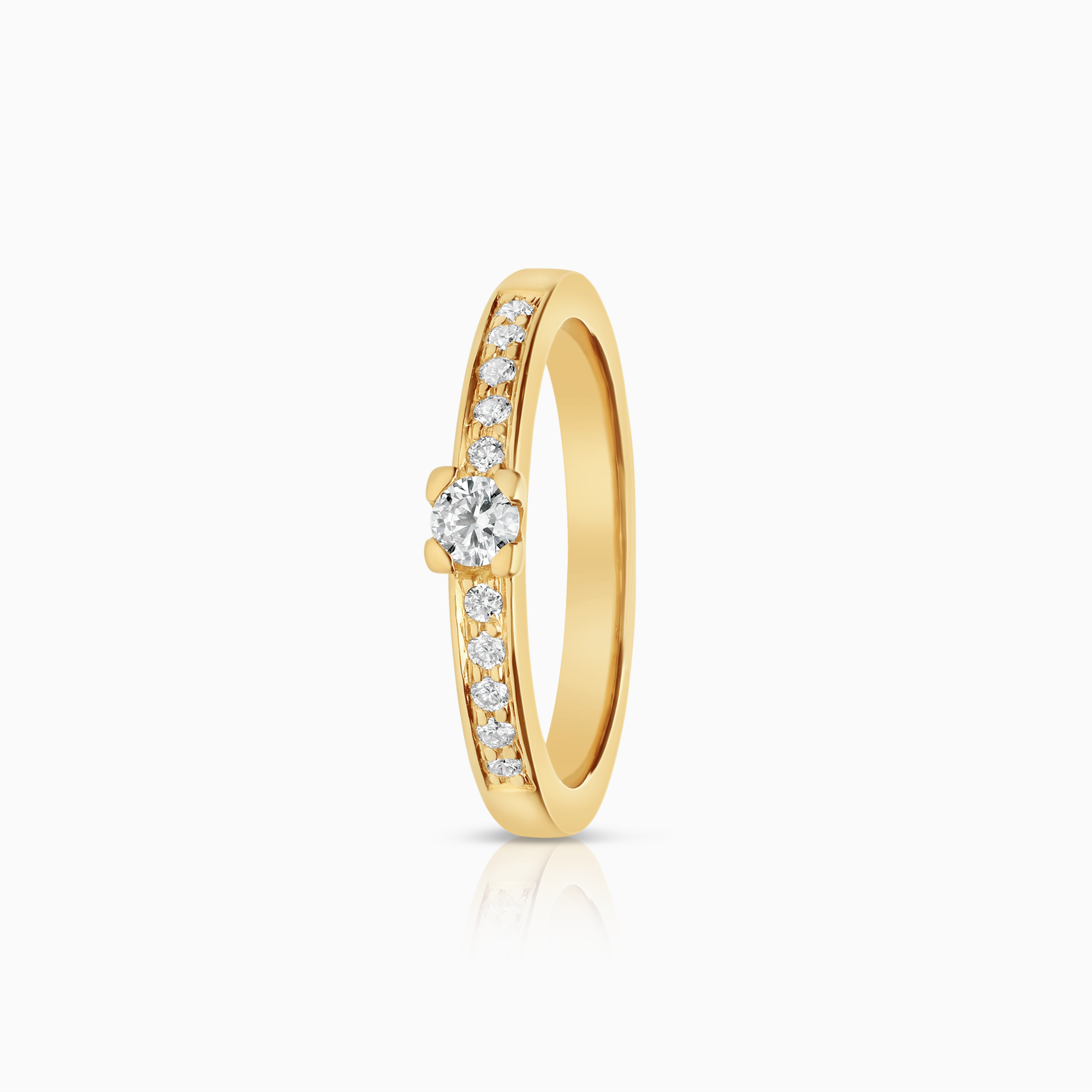 Sidostensring 0,20ct 18K guld