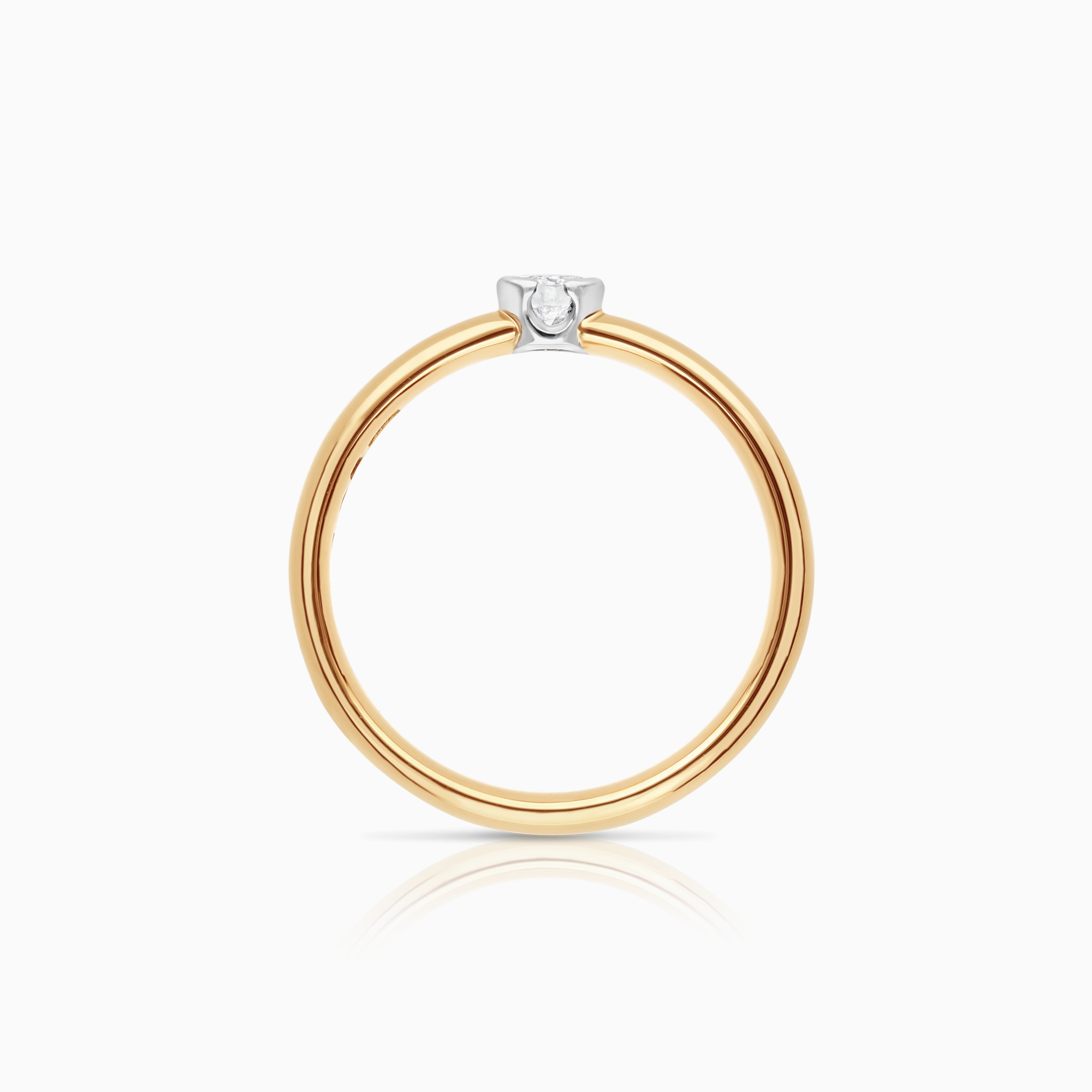 Solitaire ring 0,17ct 18K gull