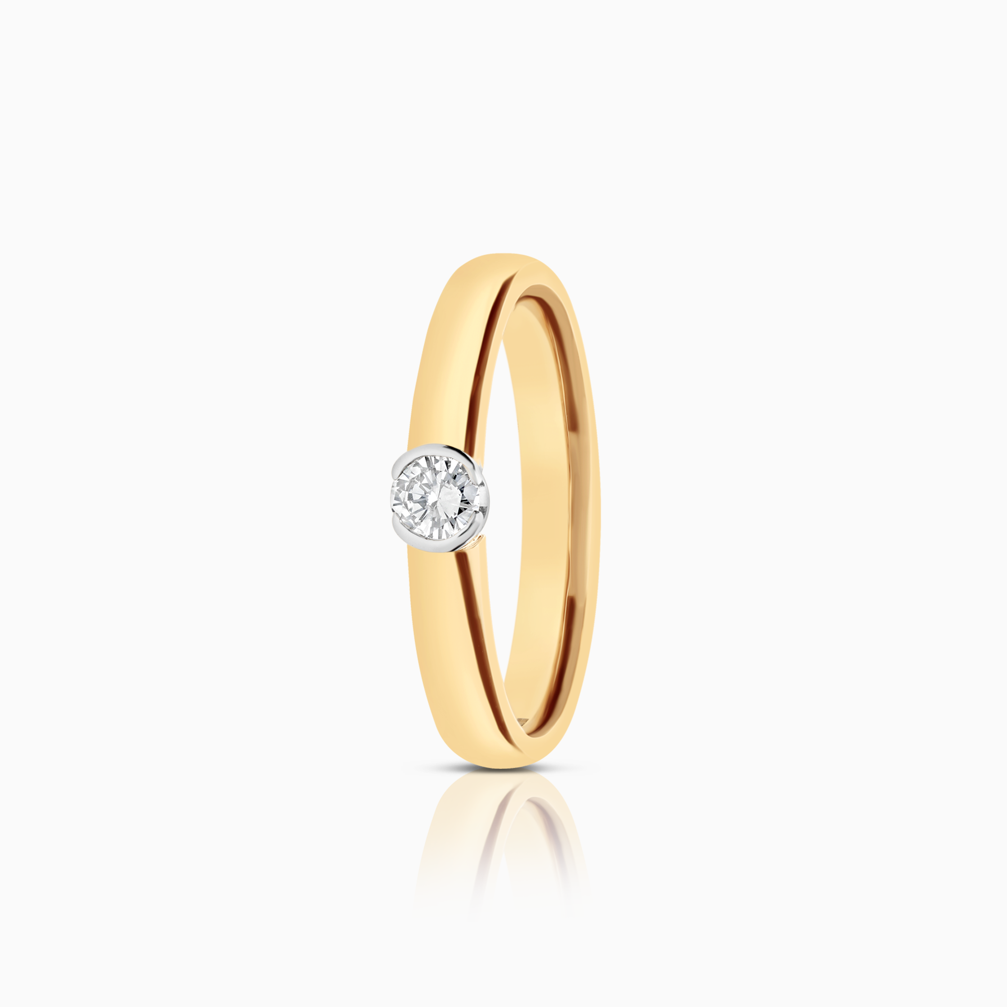 Solitaire ring 0,17ct 18K gull