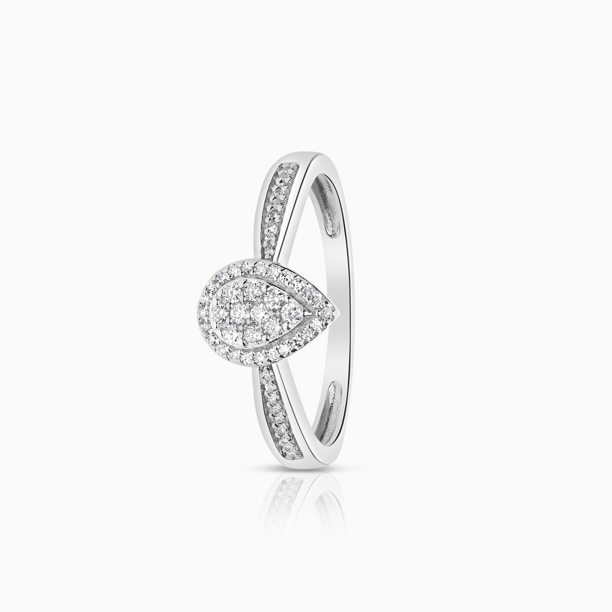 Sidostensring 0,3ct 18K vitguld