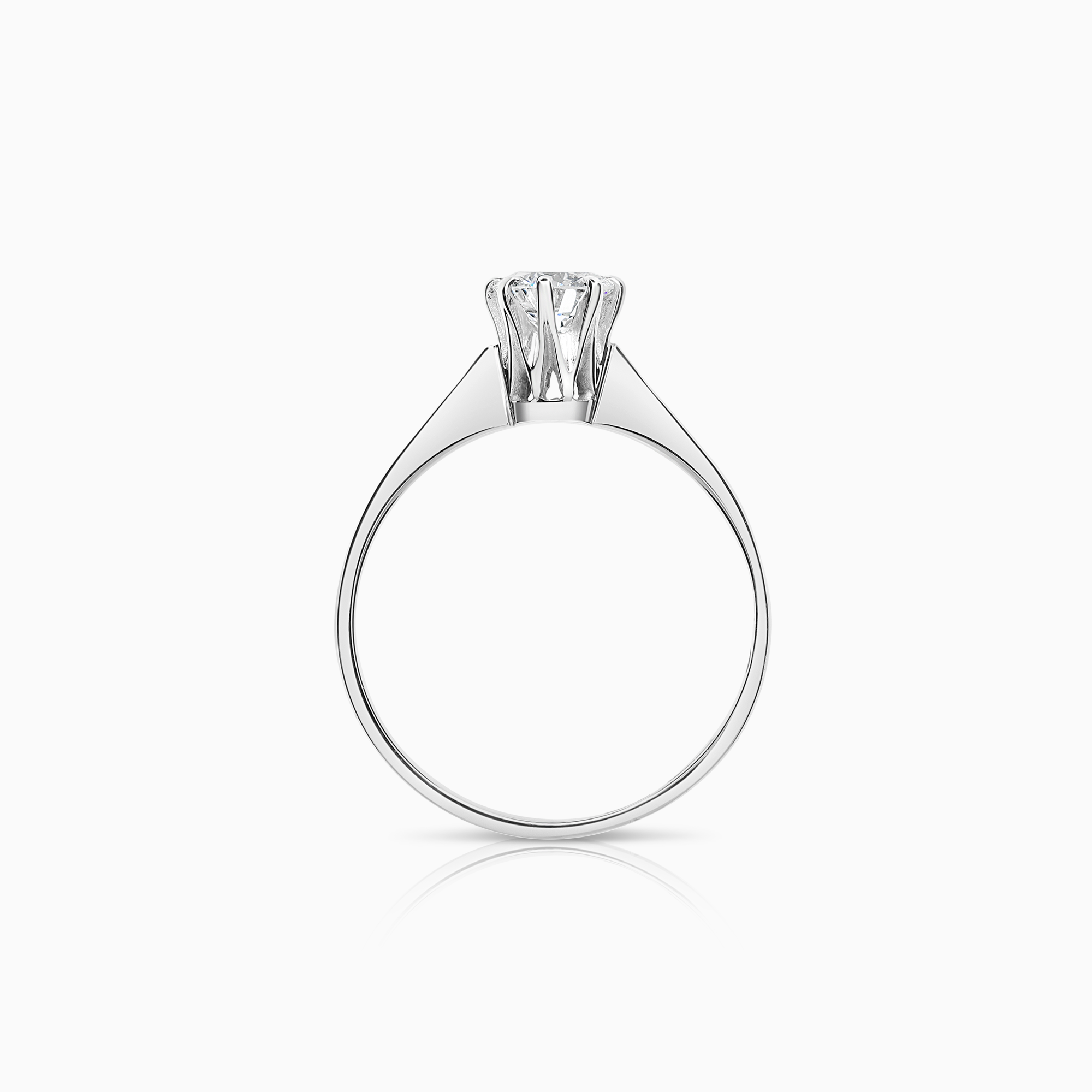 Solitaire ring 0.52ct 18K white gold