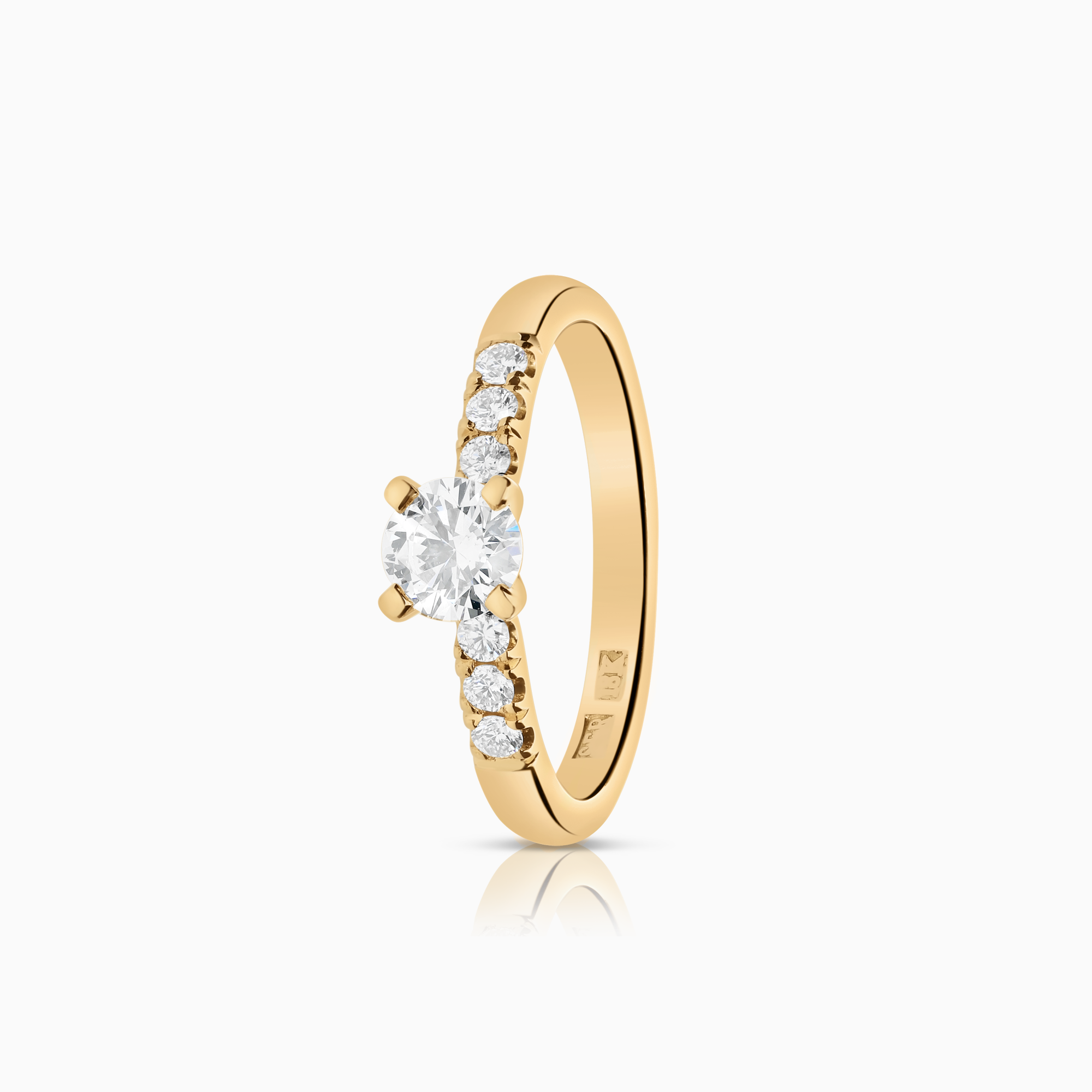 Sidostensring 0,50ct 18K guld