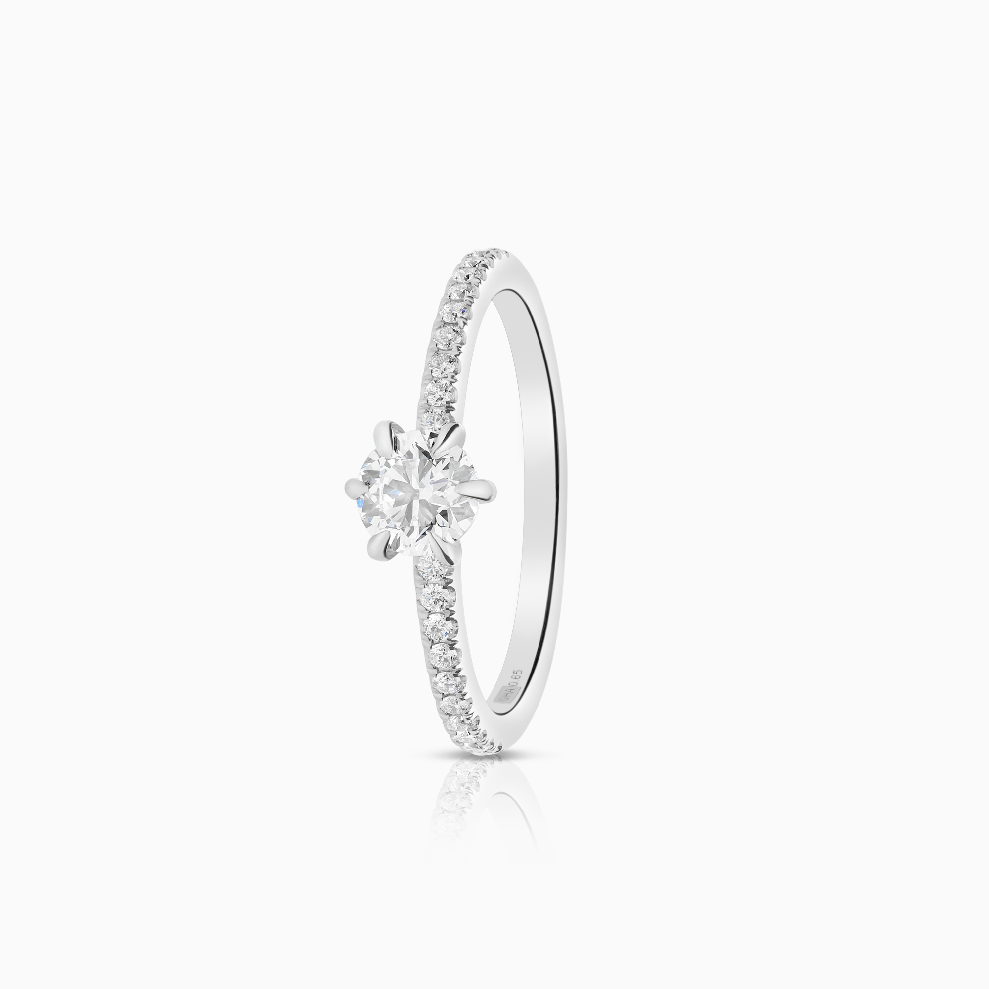 Sidostensring 0,65ct 18K vitguld