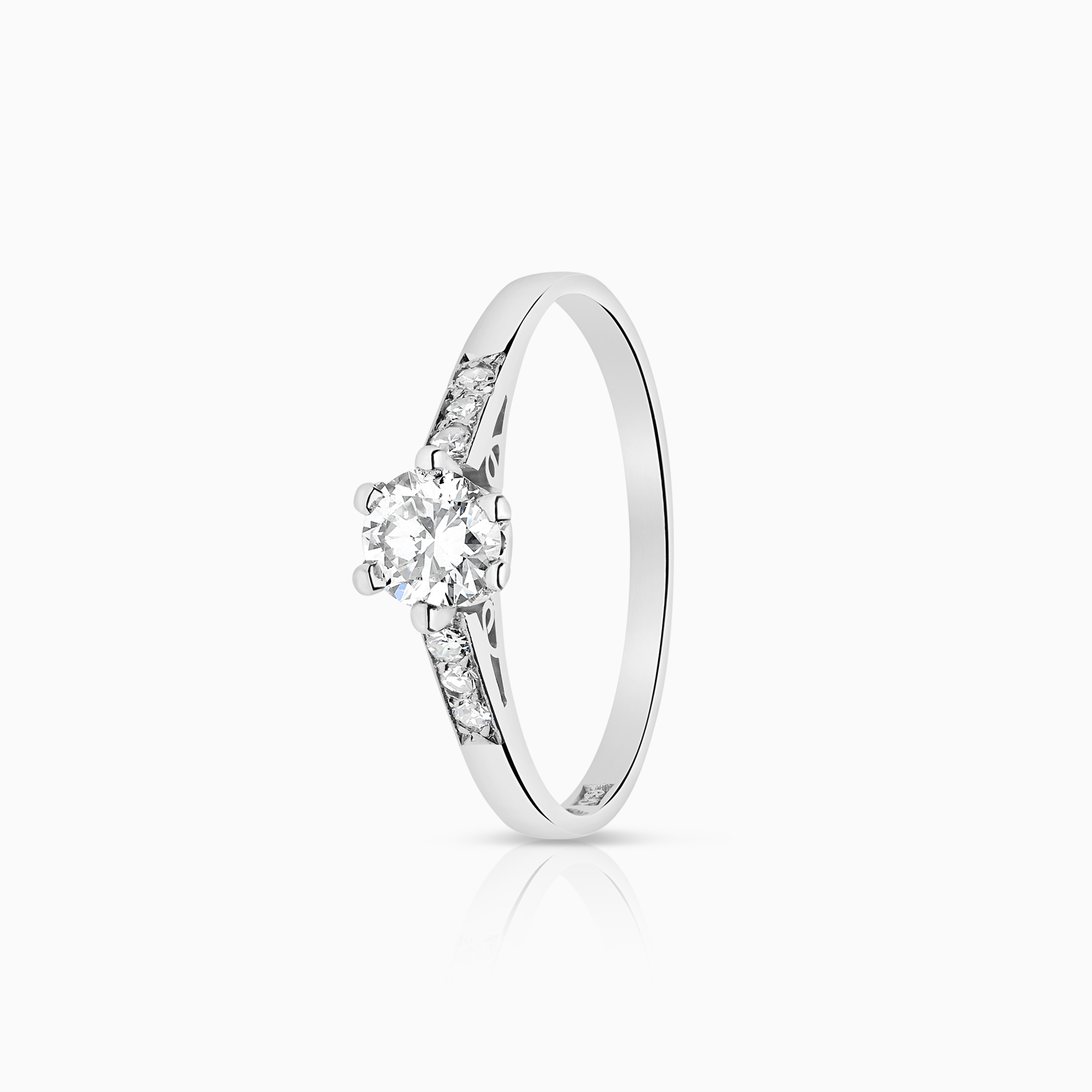 Sidostensring 0,35ct 18K vitguld