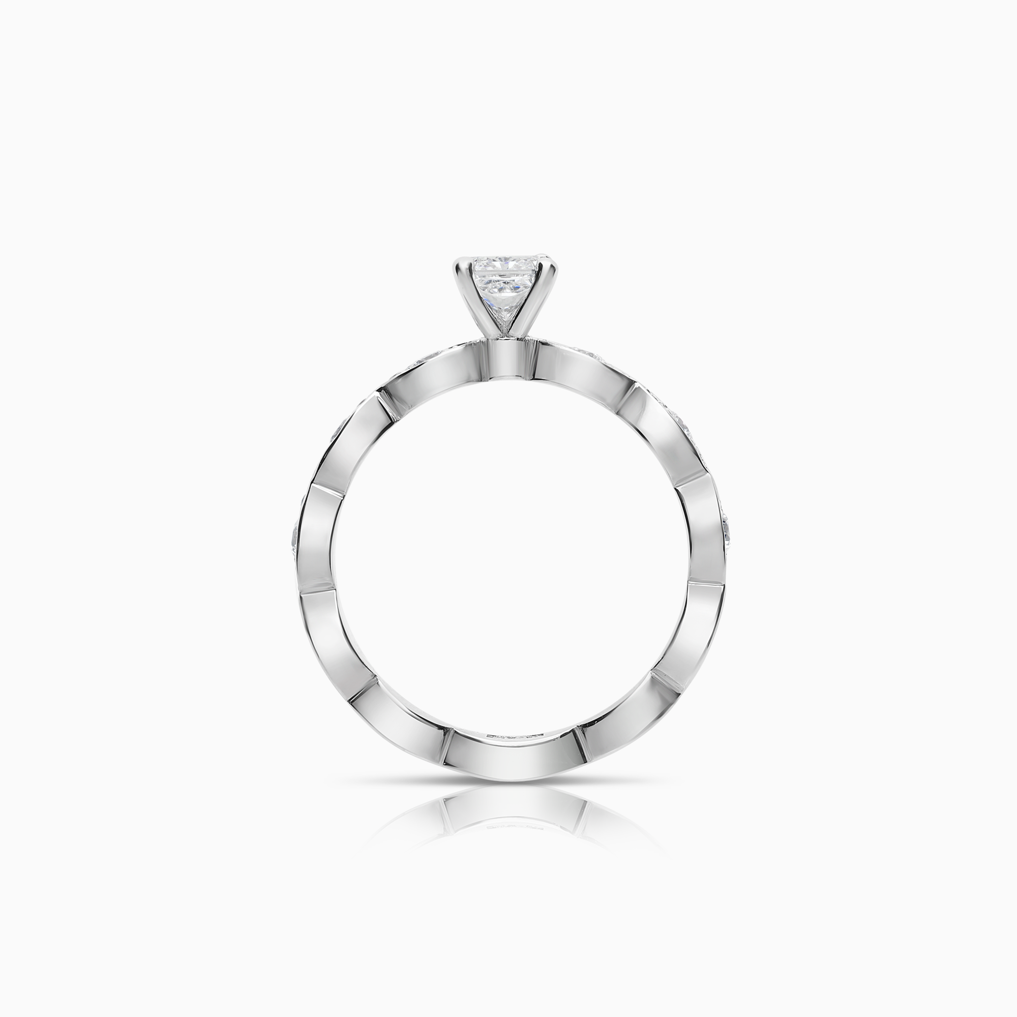 Sidostensring 0,74ct 18K vitguld