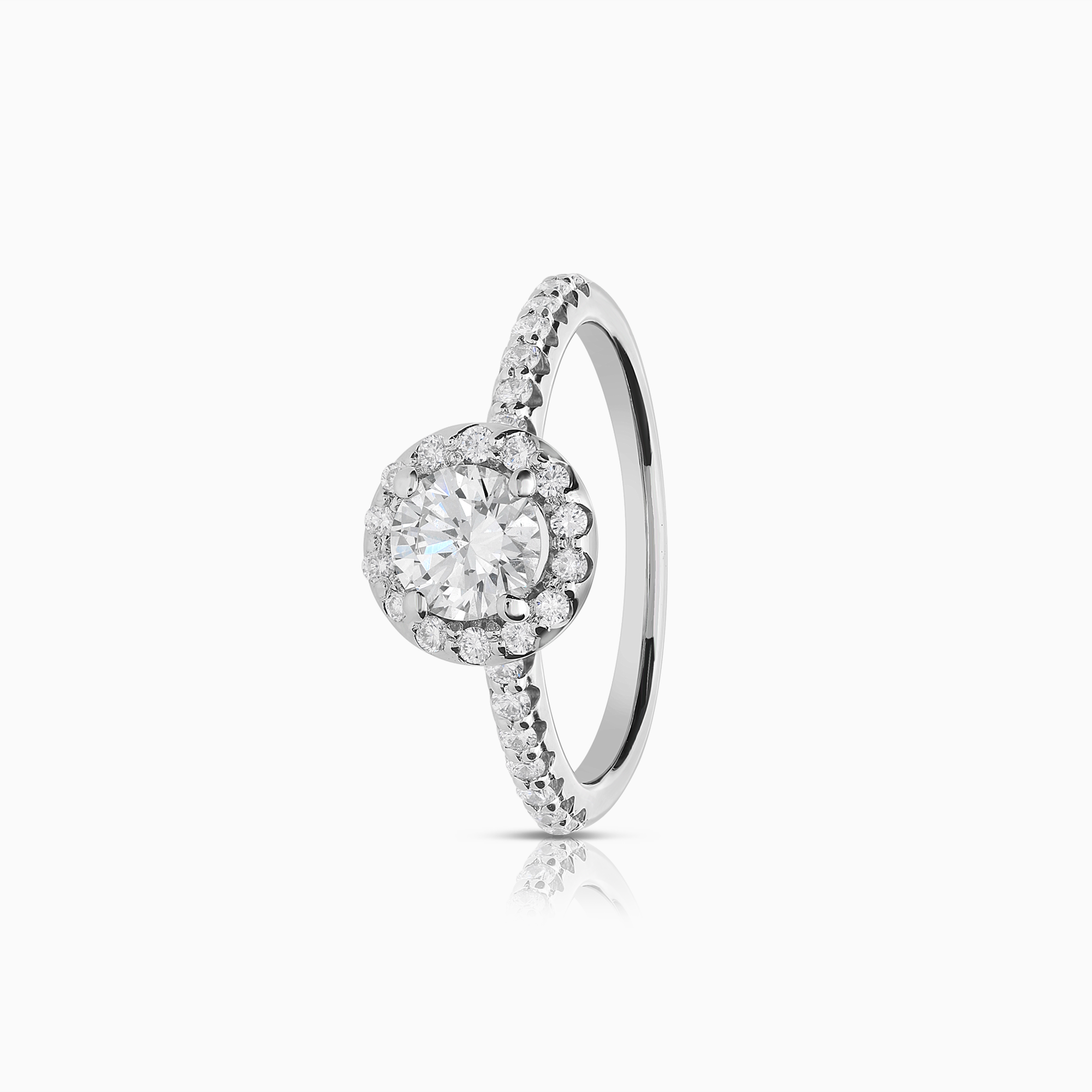 Halo-ring 0,99 ct 14K gull