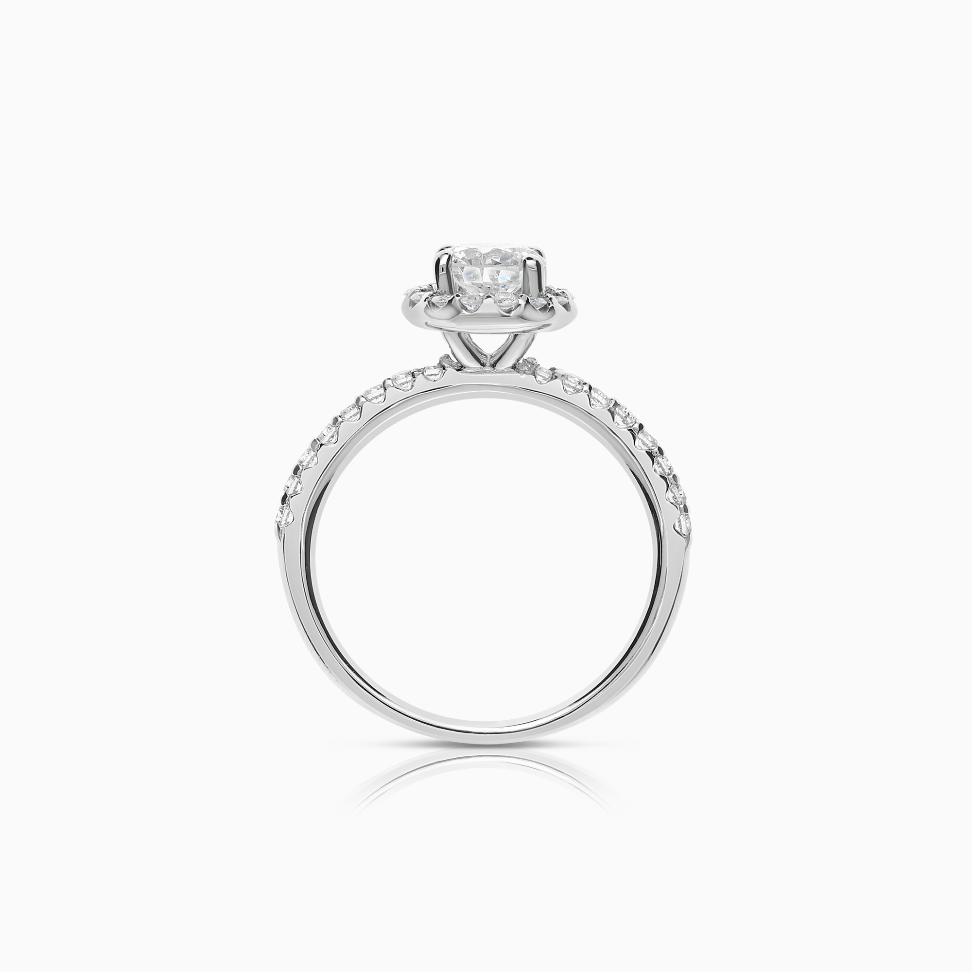 Halo-ring 0,99 ct 14K gull