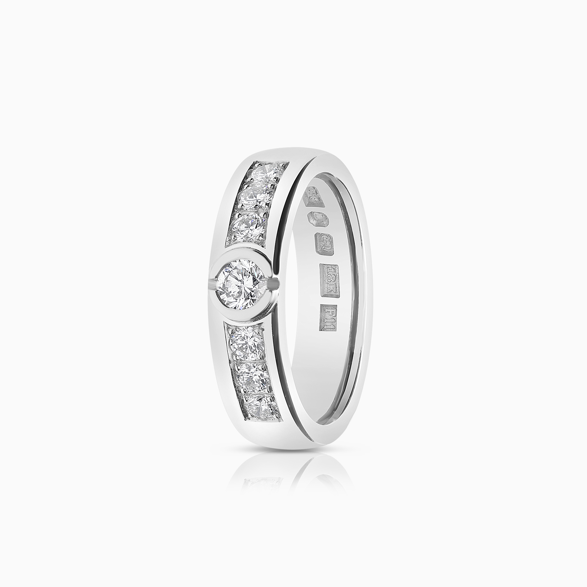 Sidostensring 0,50ct 18K vitguld