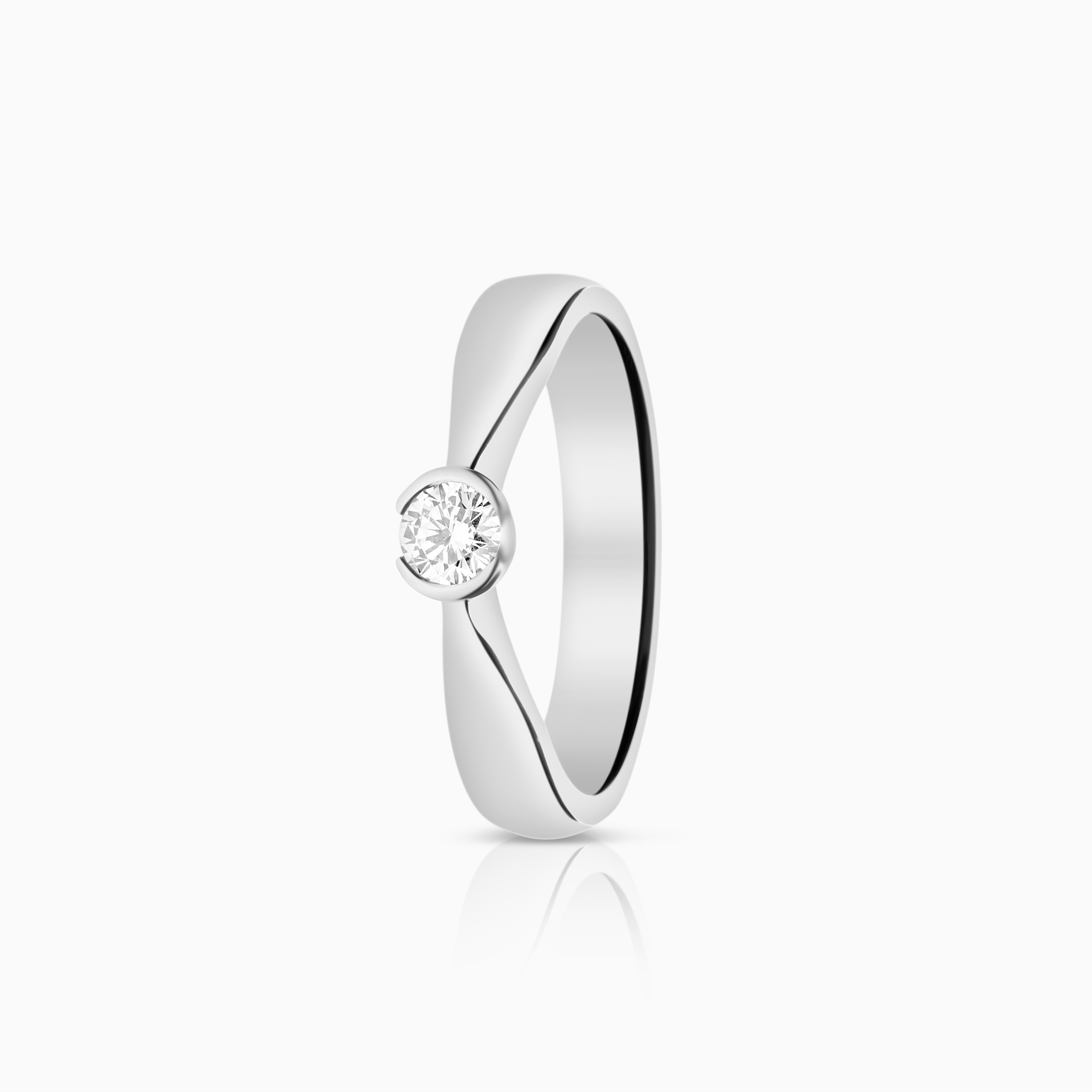 Solitärring 0,18ct 18K vitguld