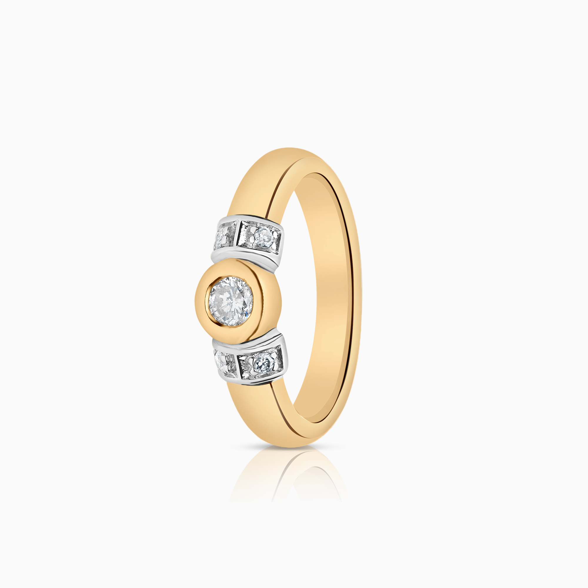 Diamond ring 0.25ct 18K white/yellow gold