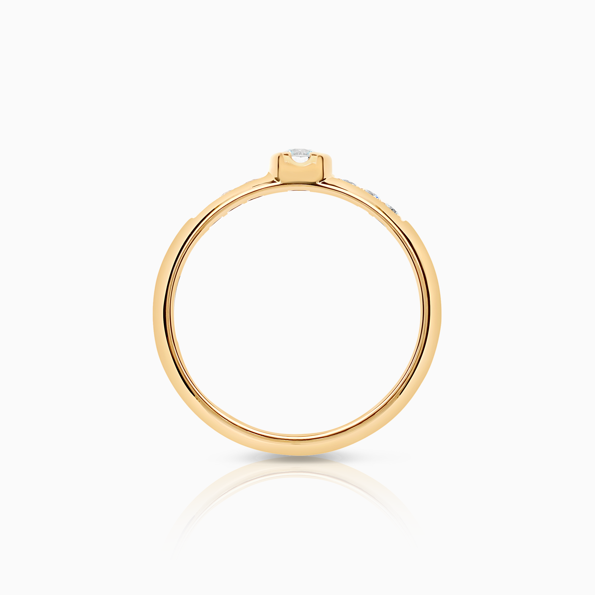 Sidostensring 0,22ct 18K guld