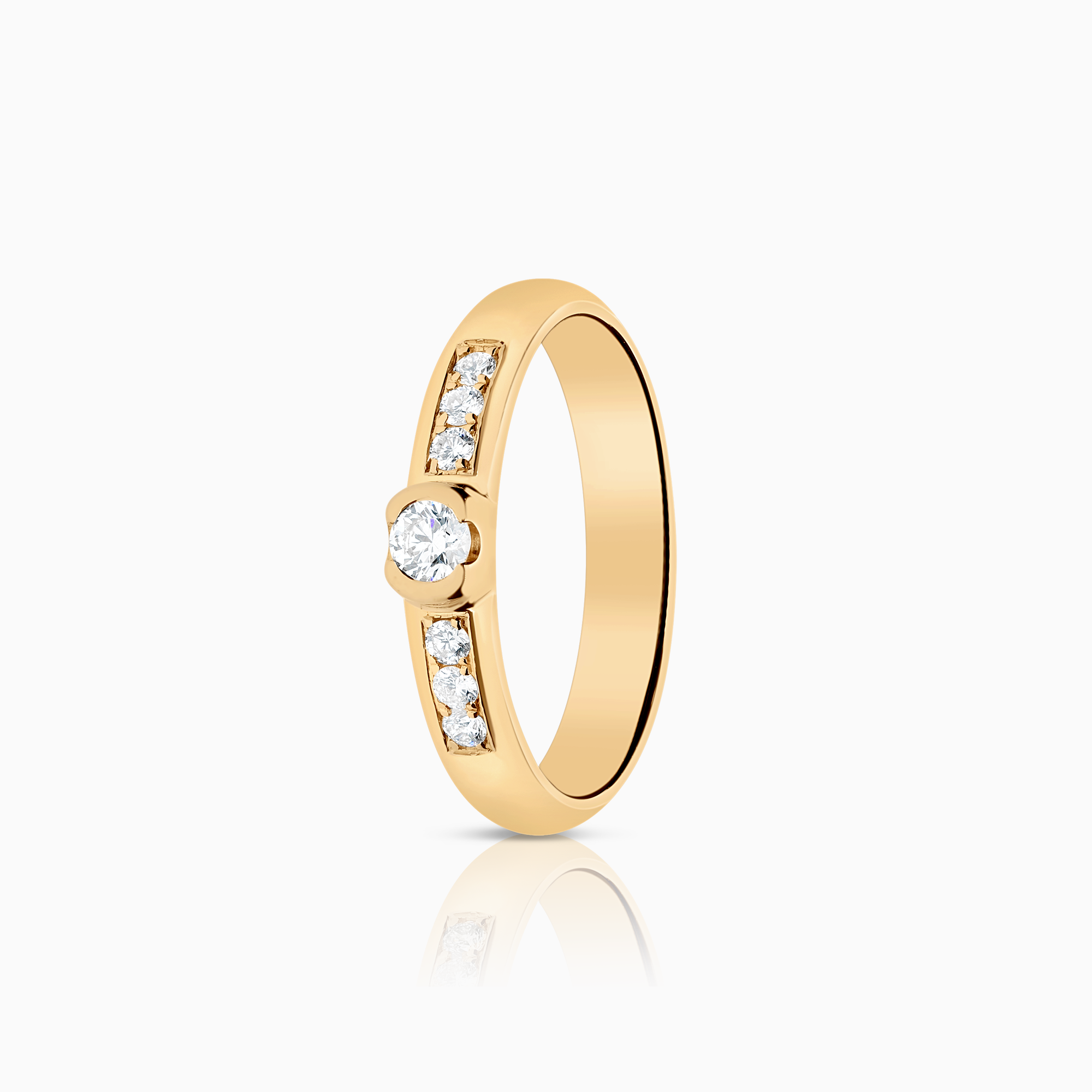 Sidostensring 0,22ct 18K guld