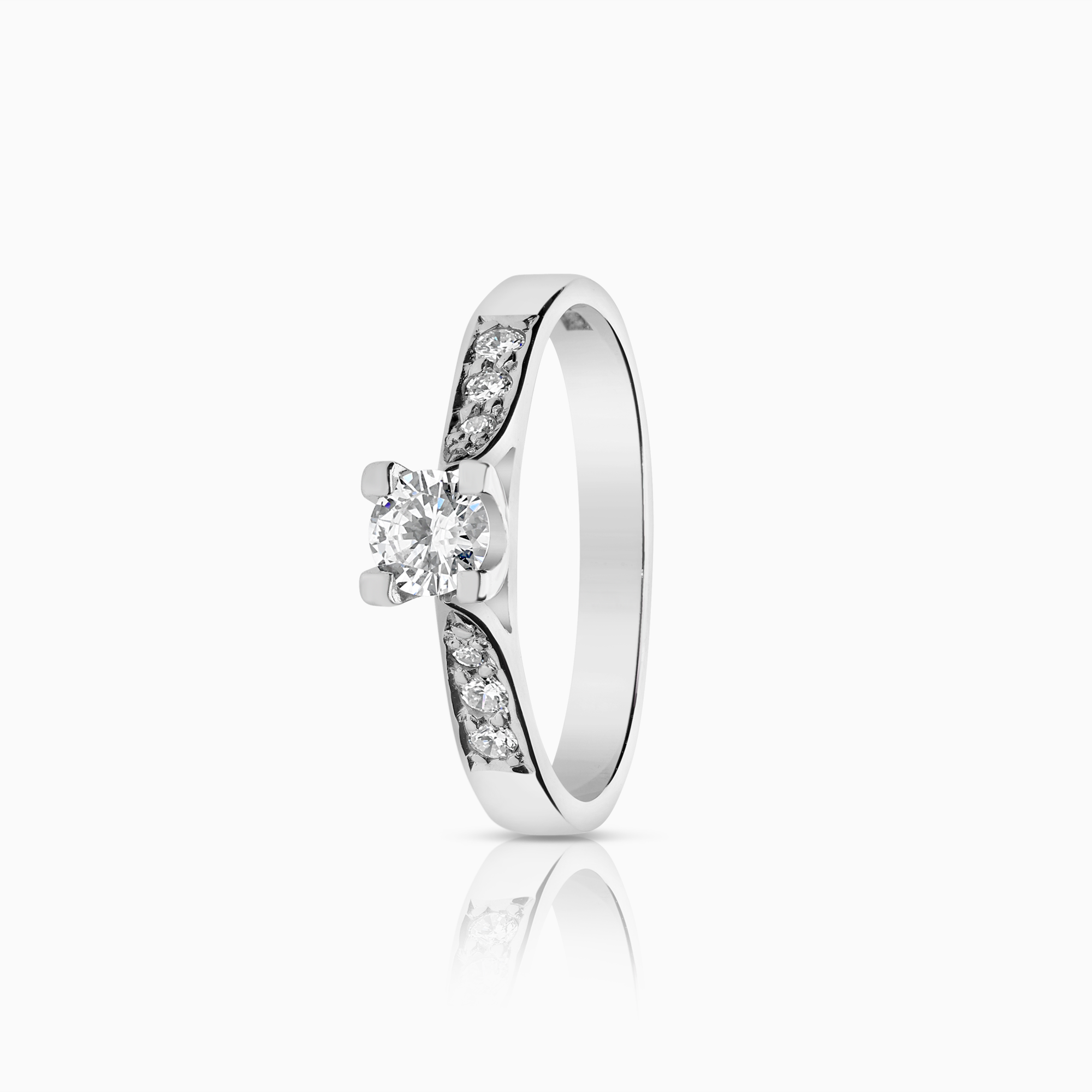 Sidostensring 0,39ct 18K vitguld