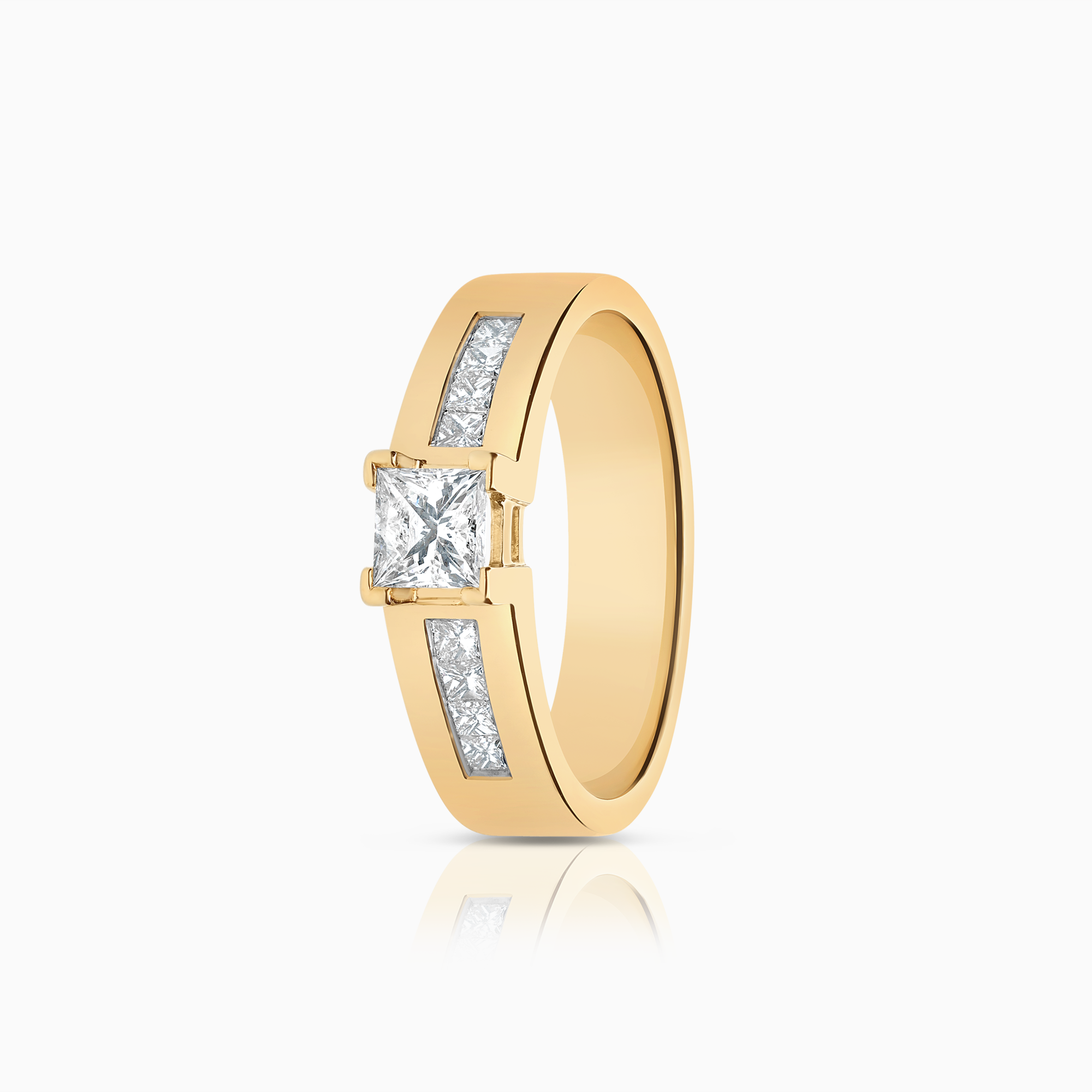 Sidostensring 0,80ct 18K guld